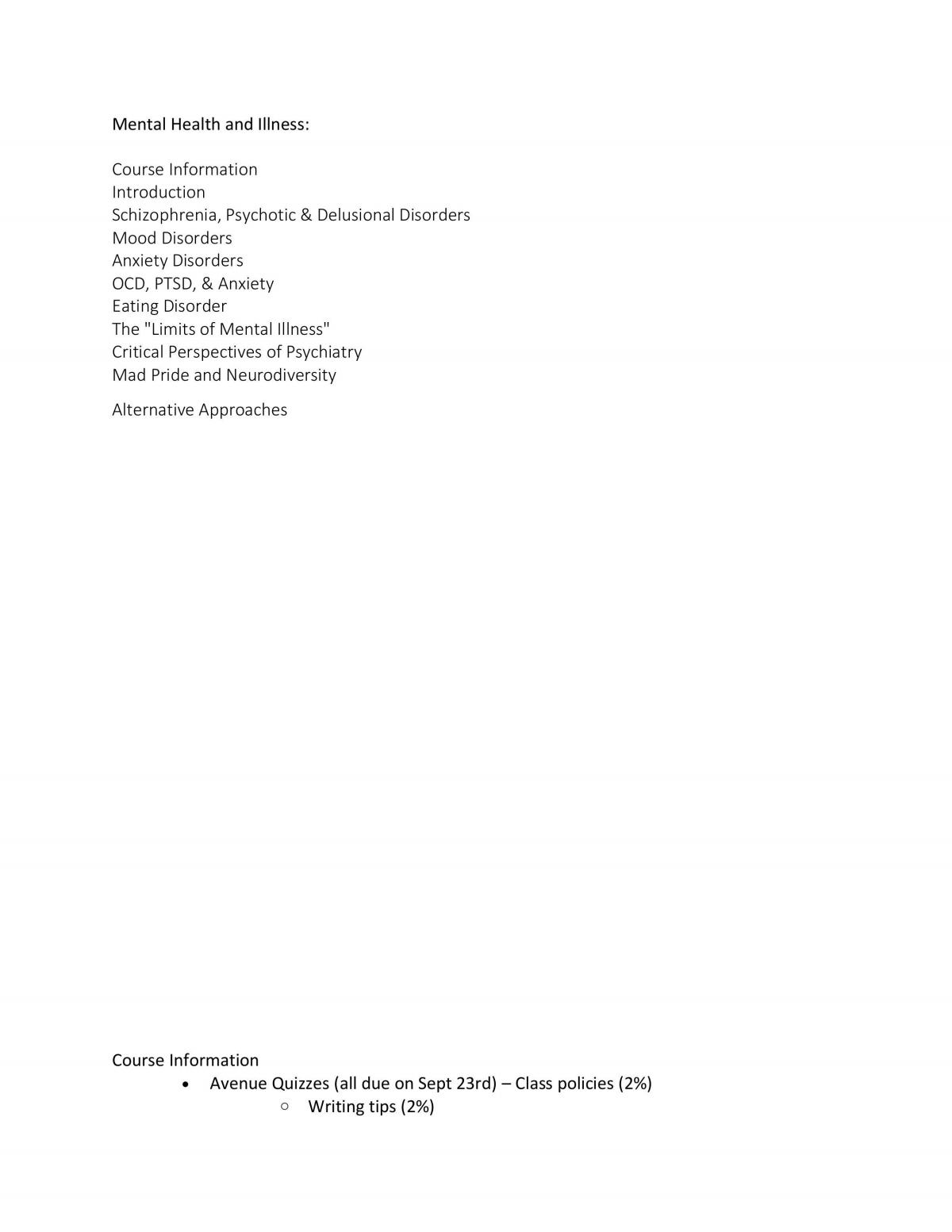 Mental Health and Illness - Page 1