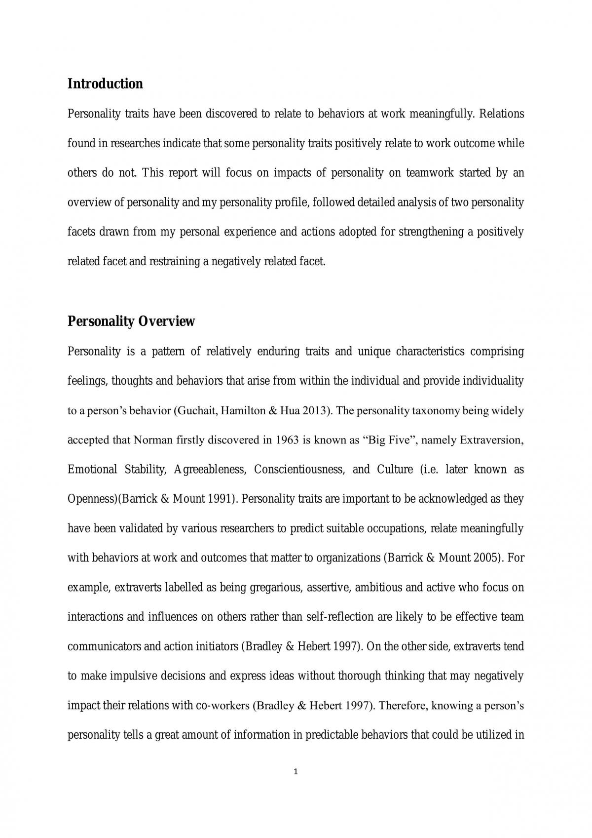 Personal Report - Page 1
