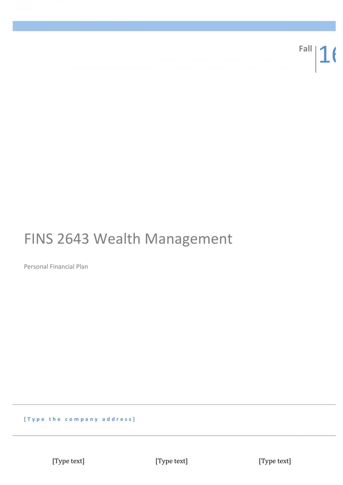 Financial plan - Page 1
