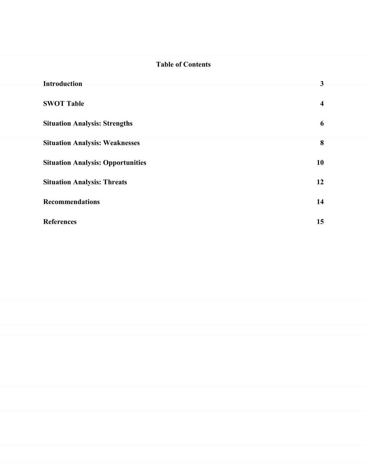 Situation Analysis Report - Page 1