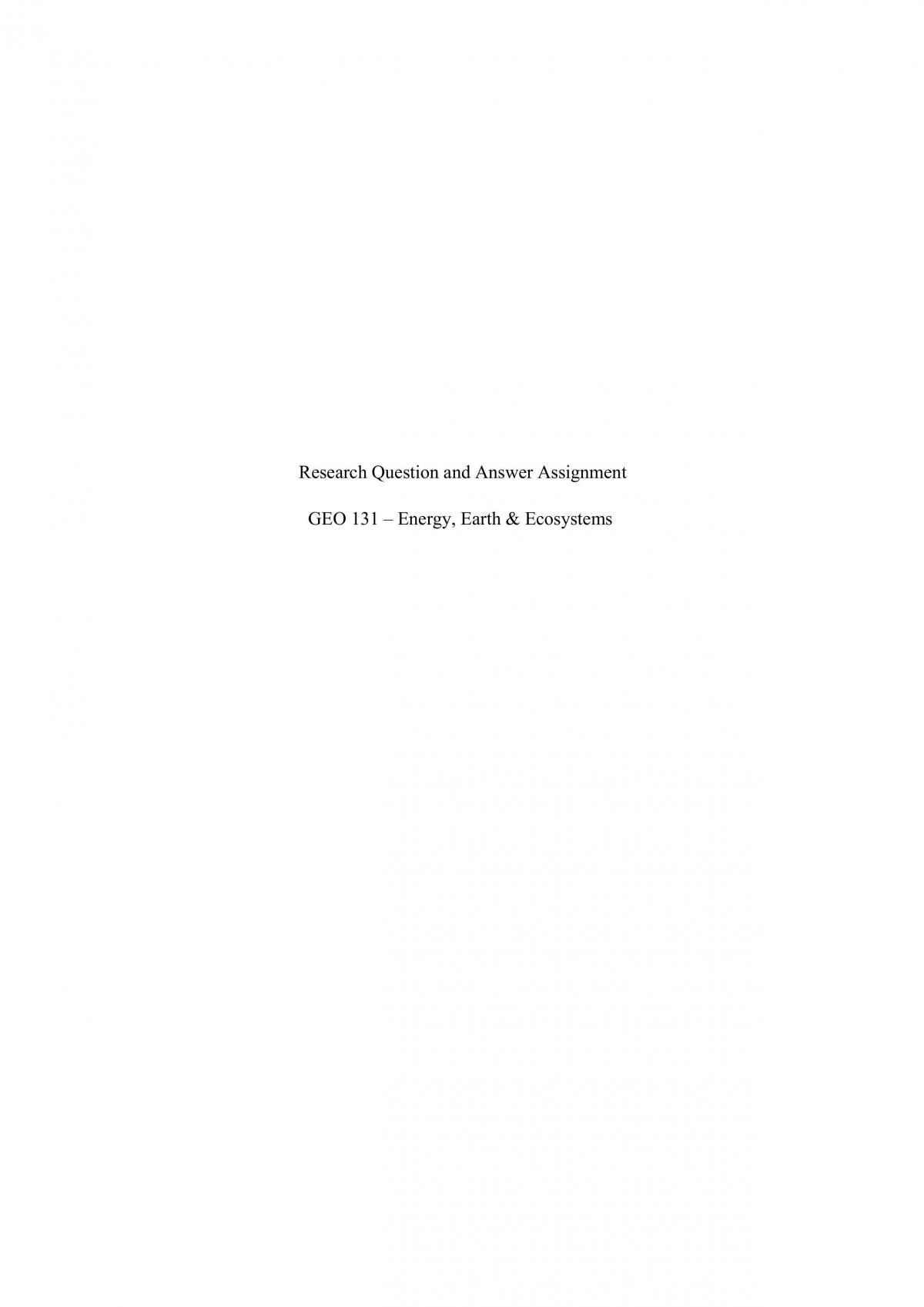  Research Question and Answer Assignment  - Page 1