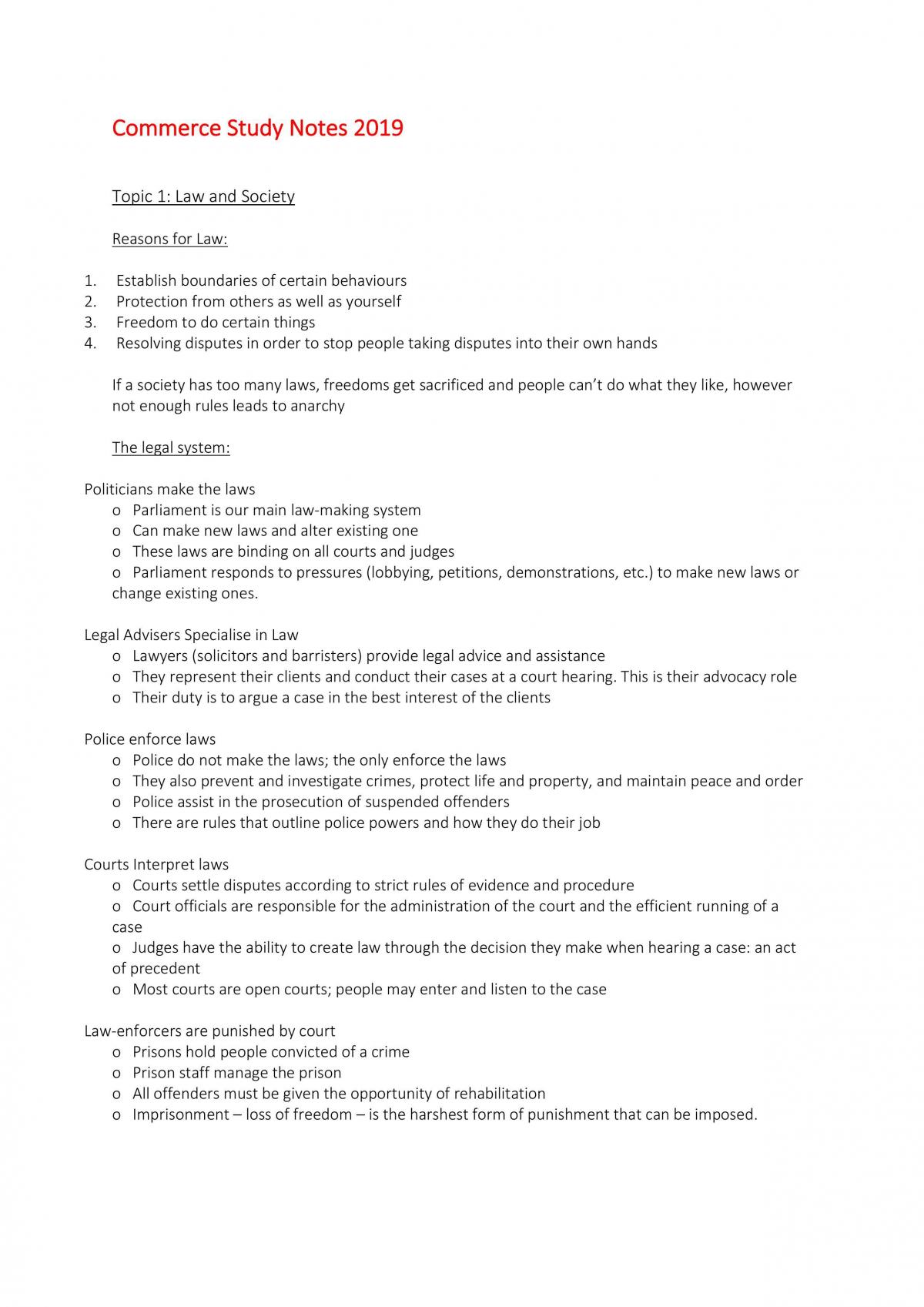 Business Studies Notes - Page 1