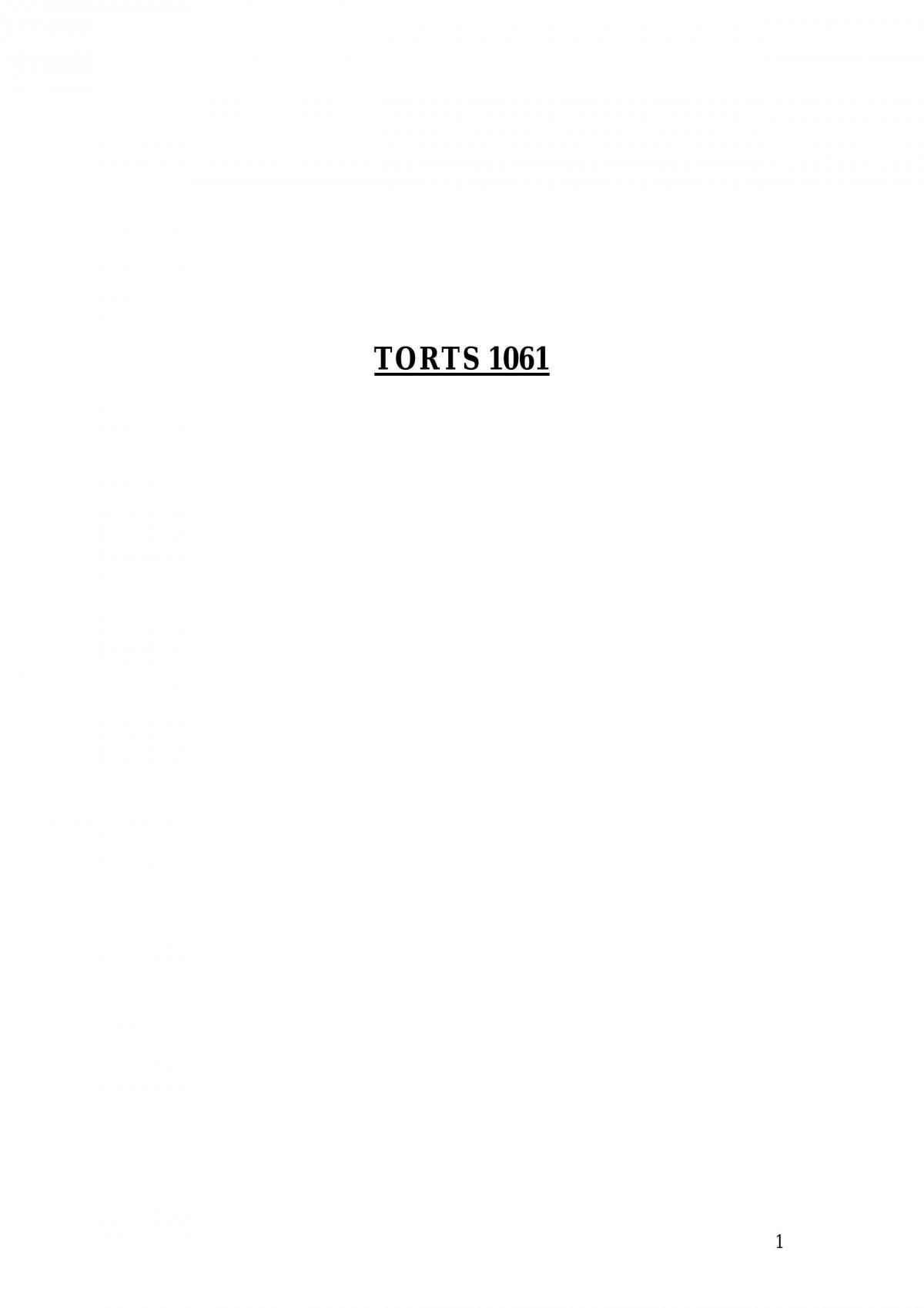 Torts Notes - Page 1