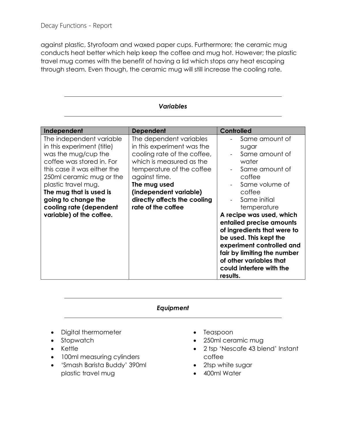 (A) Decay Functions - Investigation - Page 2
