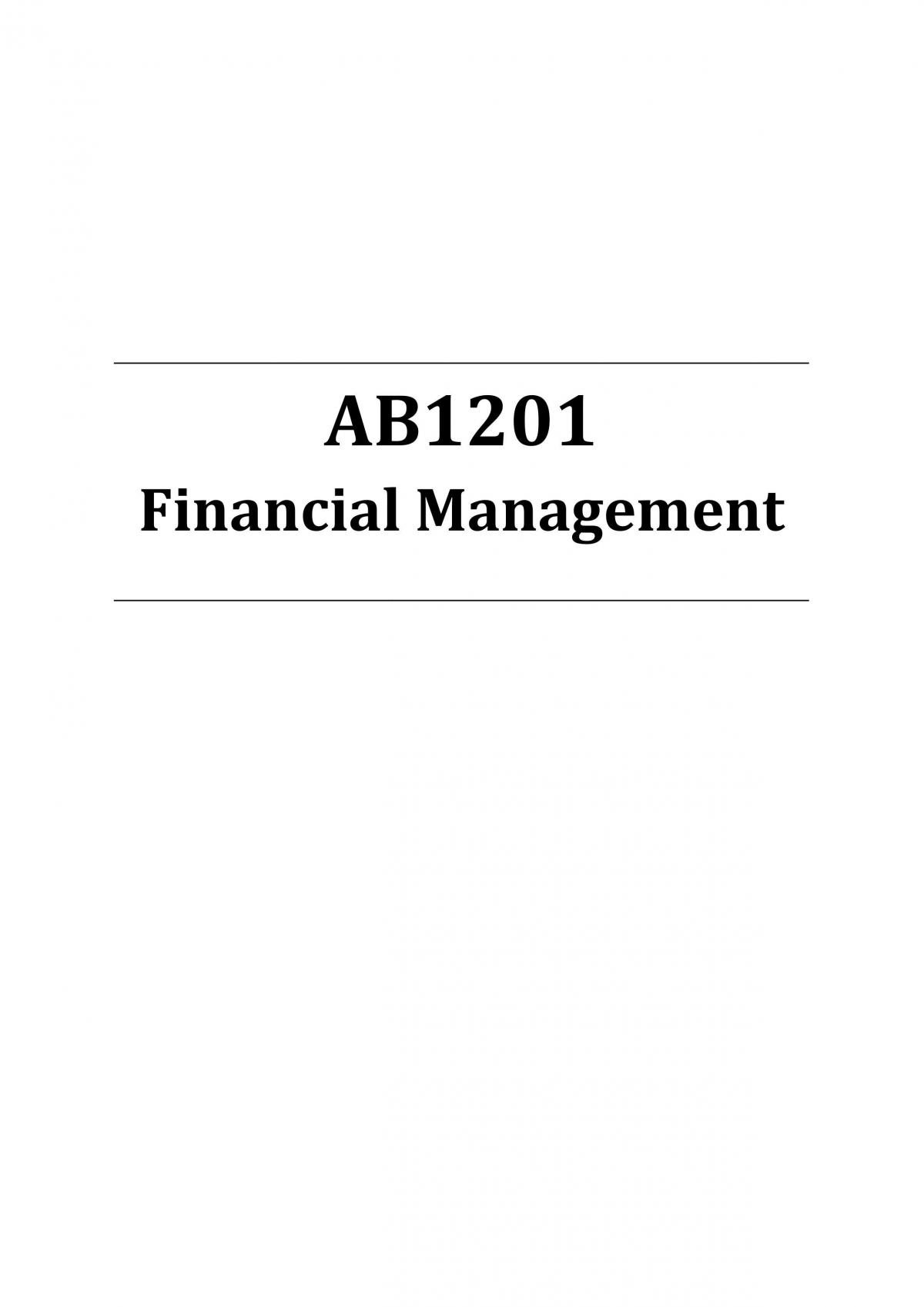 AB1201 Financial Management - Page 1