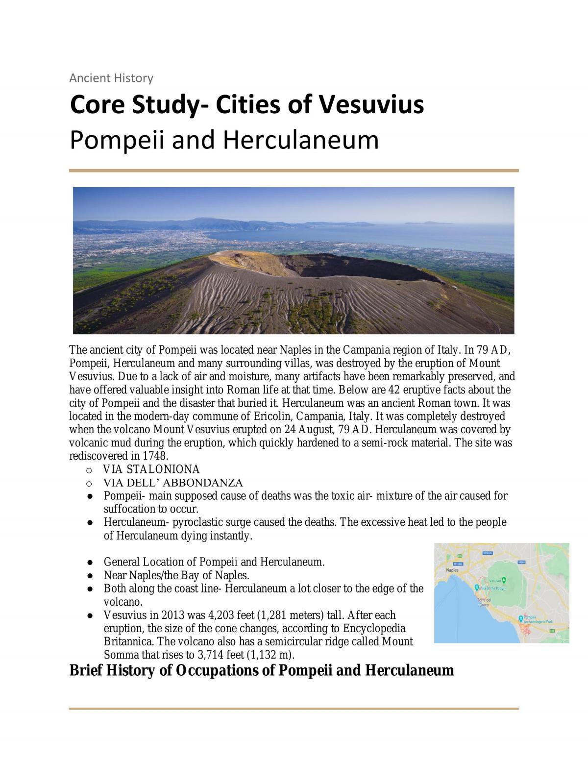 Cities of Vesuvius - Study Notes - Page 1