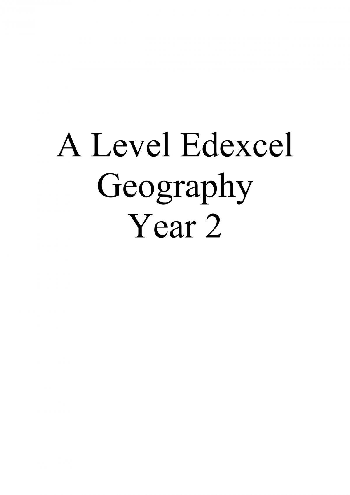 A Level Edexcel Geography (Year 2) - Page 1