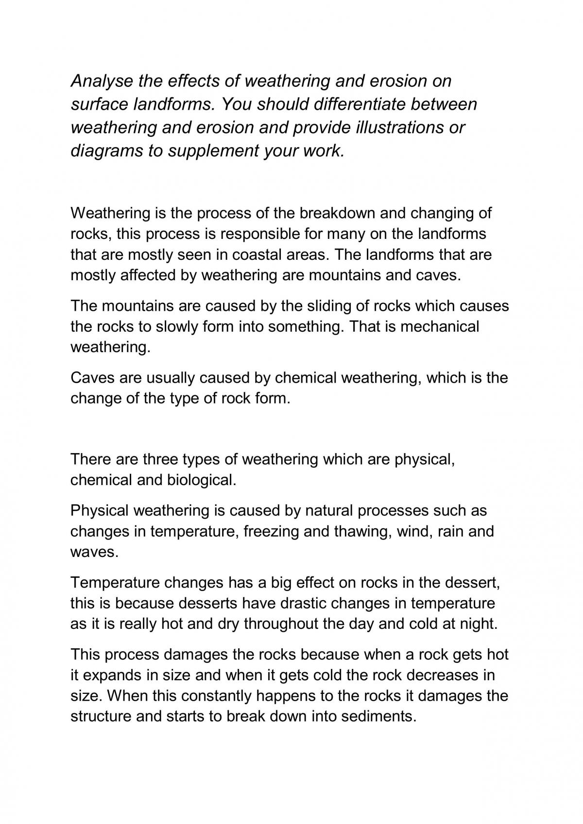 Weathering and erosion on surface landforms - Page 1