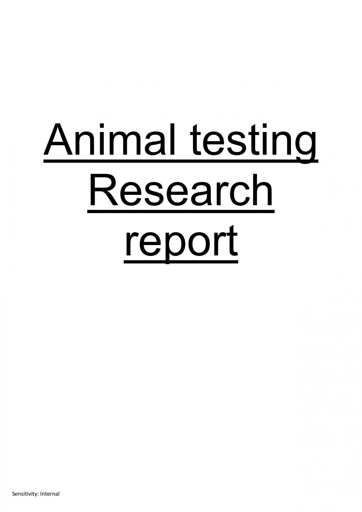 Animal testing research report - Page 1
