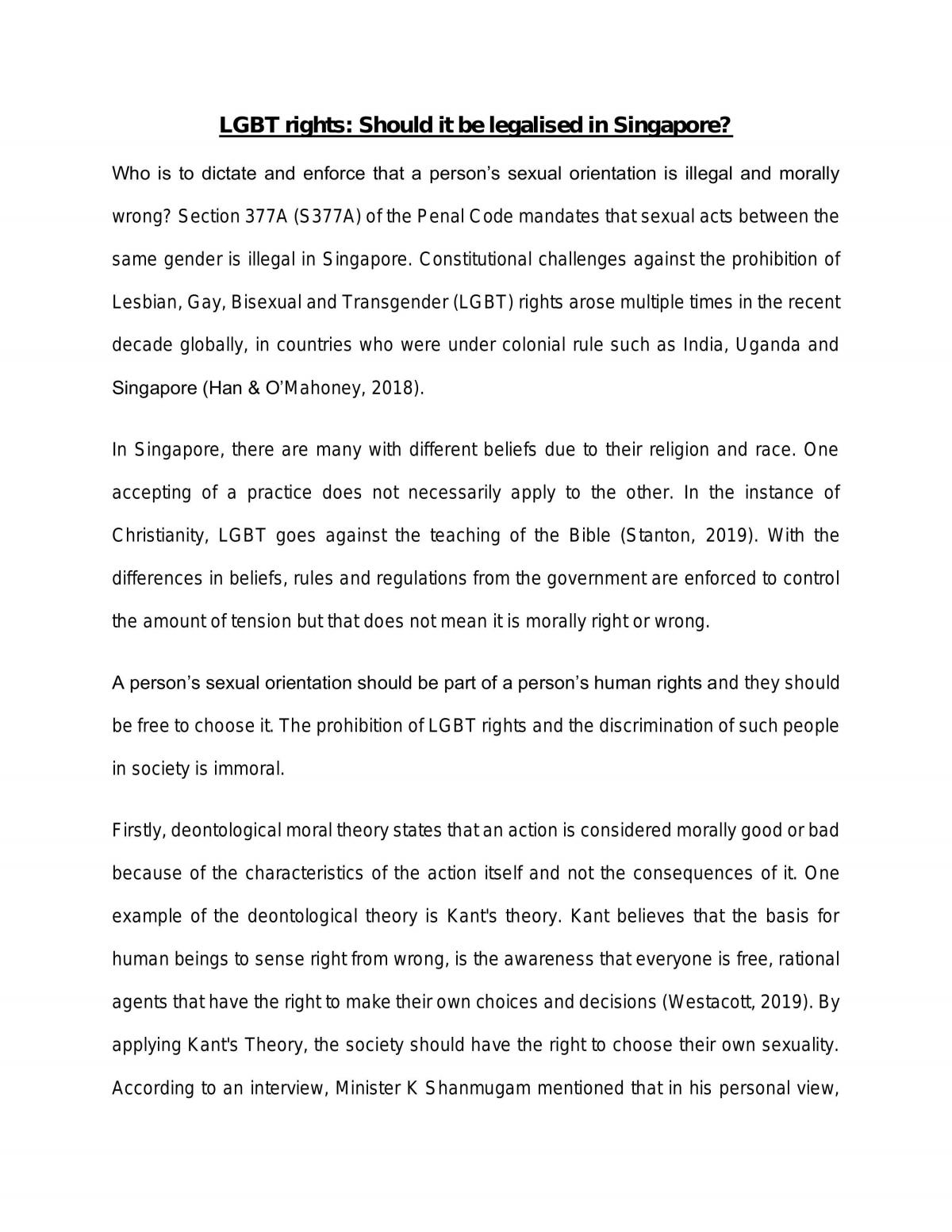 SCO101 Essay - LGBT - Page 1