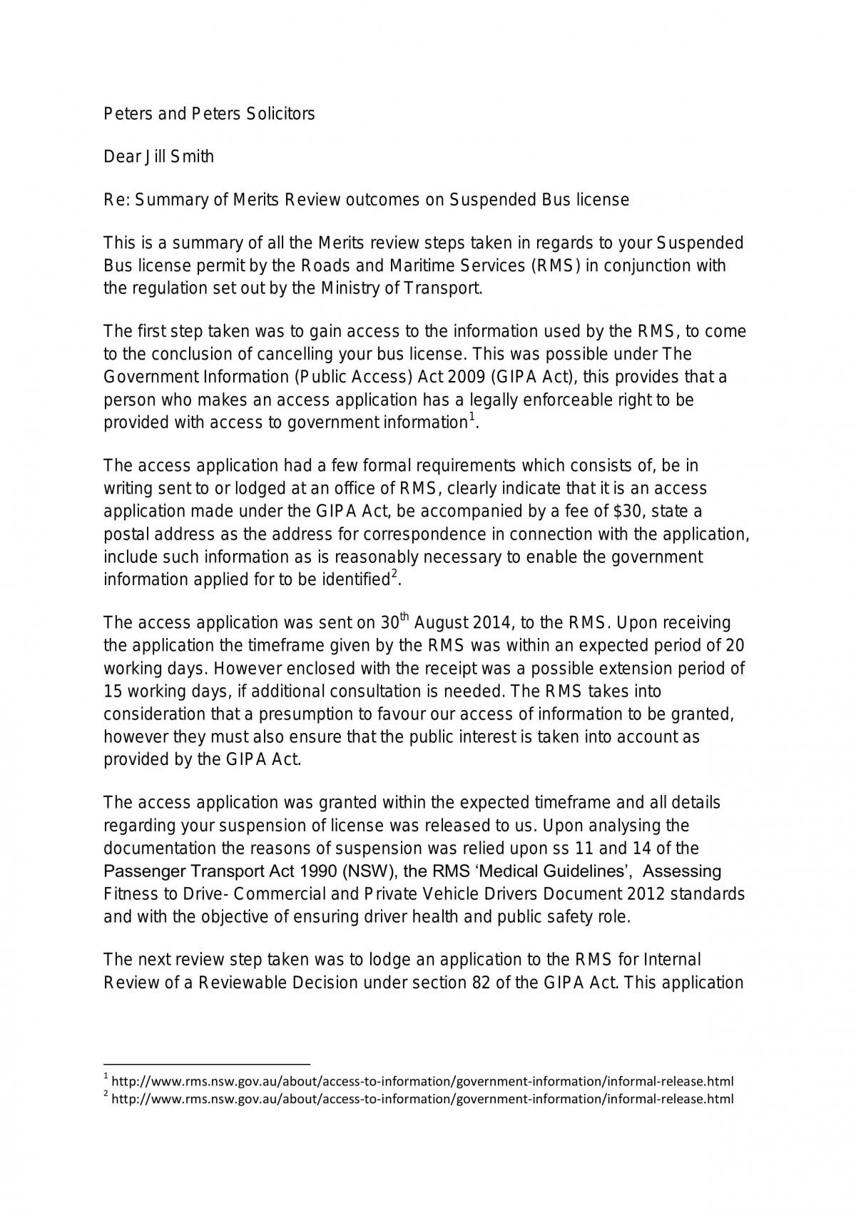 Letter of Advice - Page 1