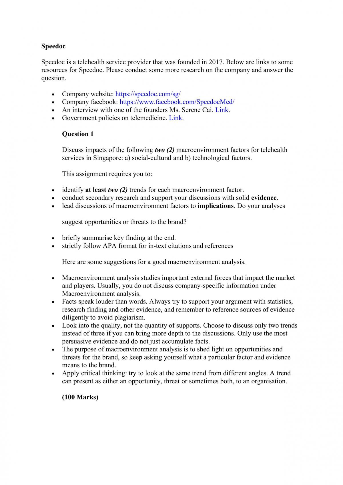 Opportunities And Threats For Telehealth MKT202 Marketing