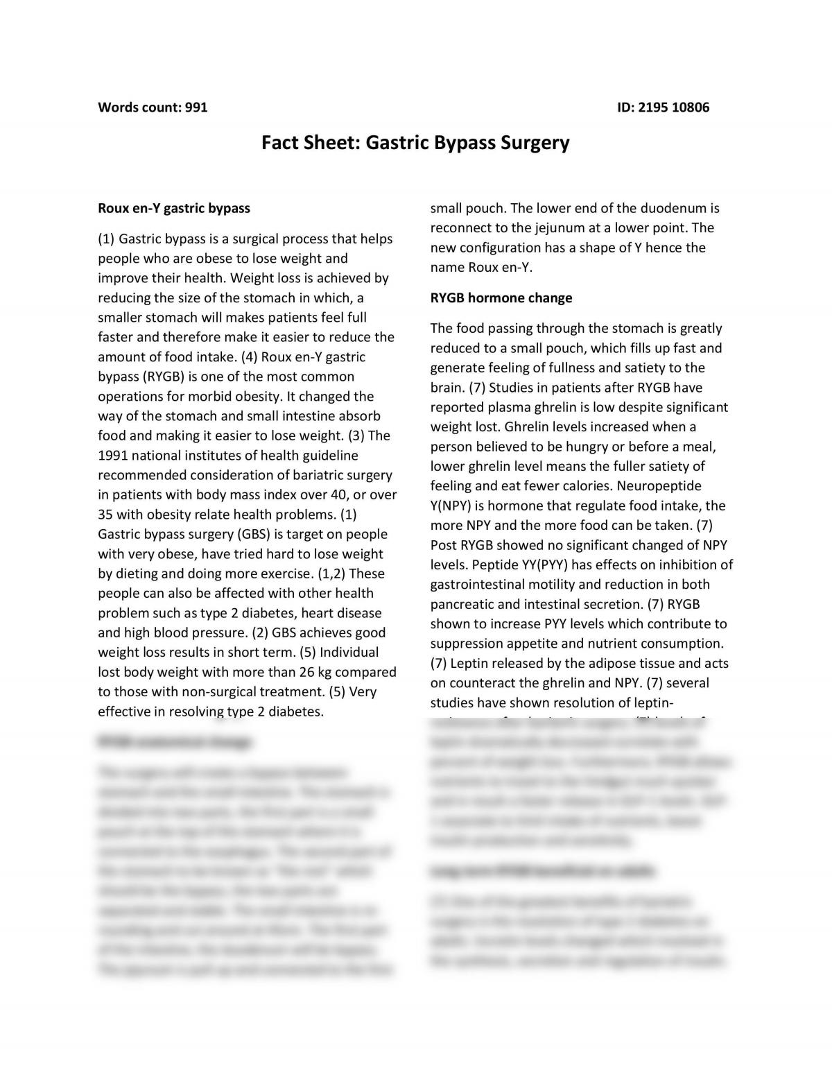 Gastric bypass surgery - Page 1