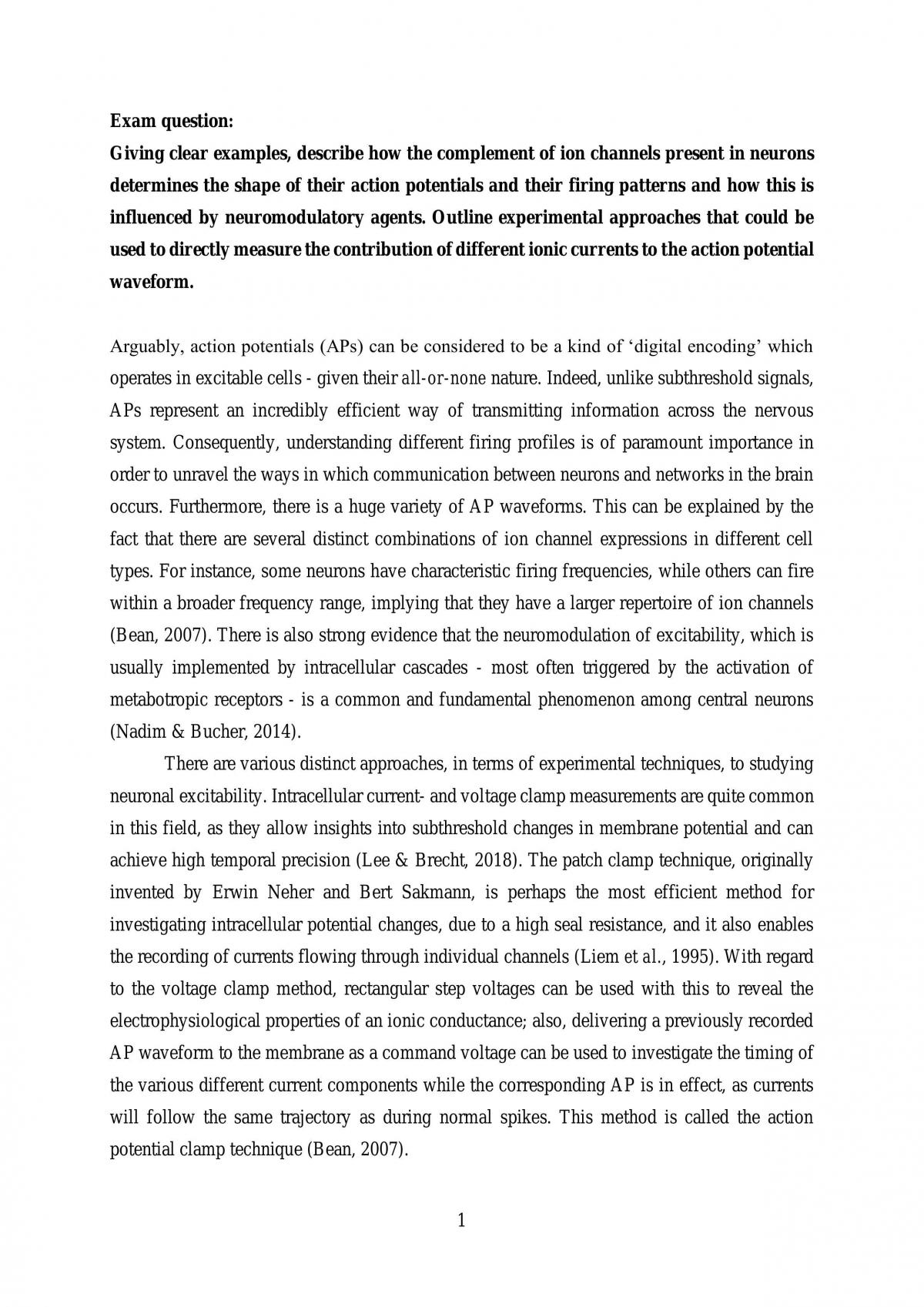 Ion channels shaping action potentials - Page 1
