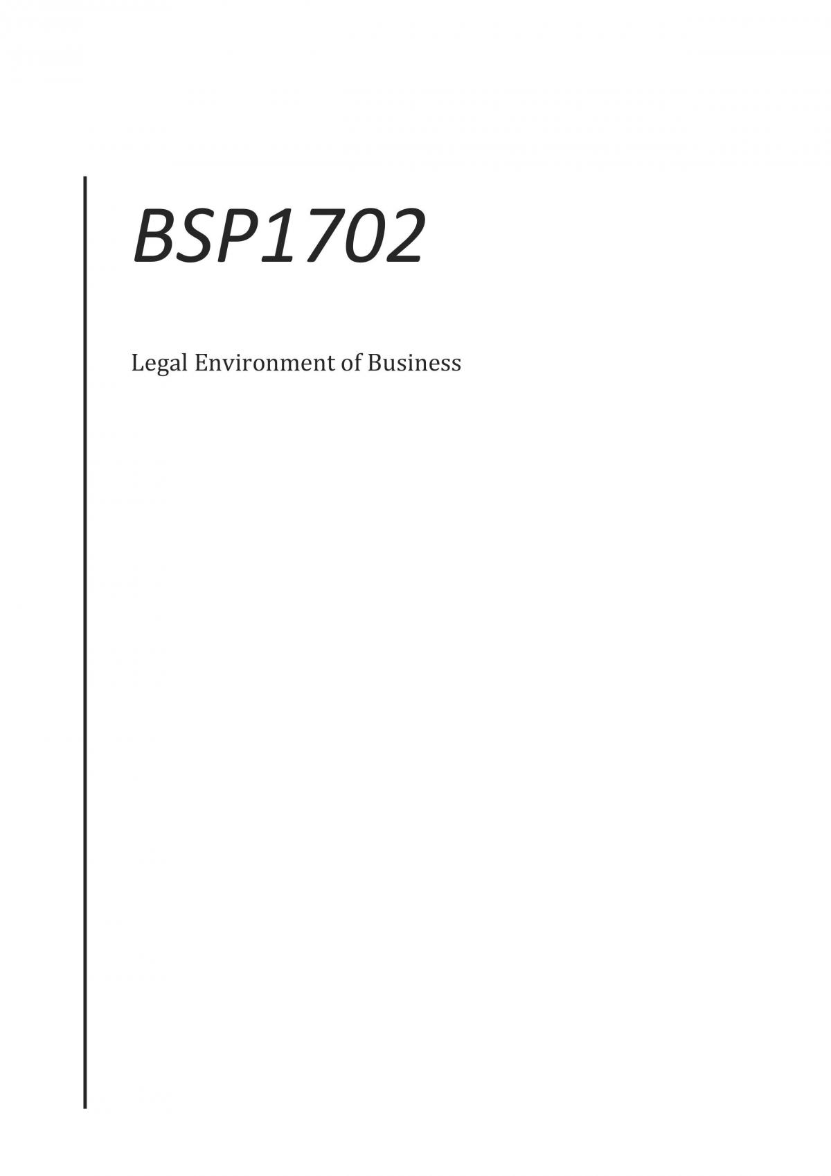 BSP1702 chapter by chapter notes - Page 1