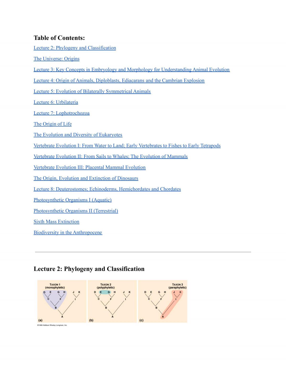 BIOL0004 Life of Earth Complete Notes (All Lectures) - Page 1