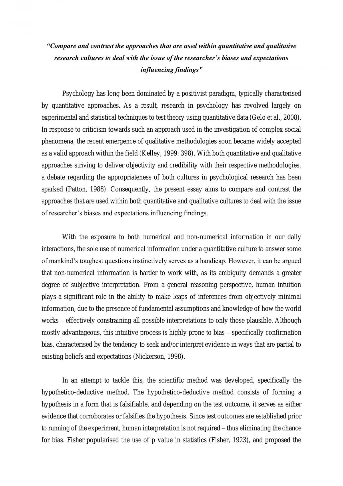Quantitative vs. Qualitative research cultures in dealing with bias/expectations - Page 1