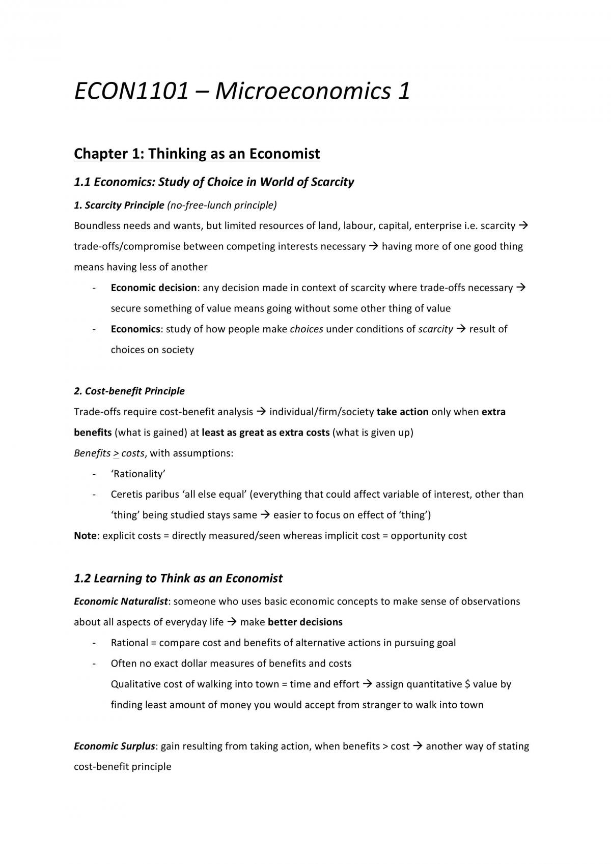 COmplete ECON1101 notes - Page 1