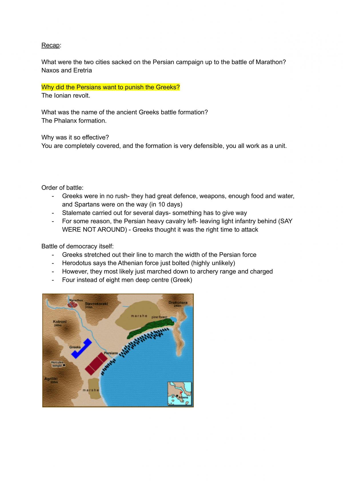 Study notes for the Greco-Persian Wars (AS. 91202 - 2.3) - Page 1