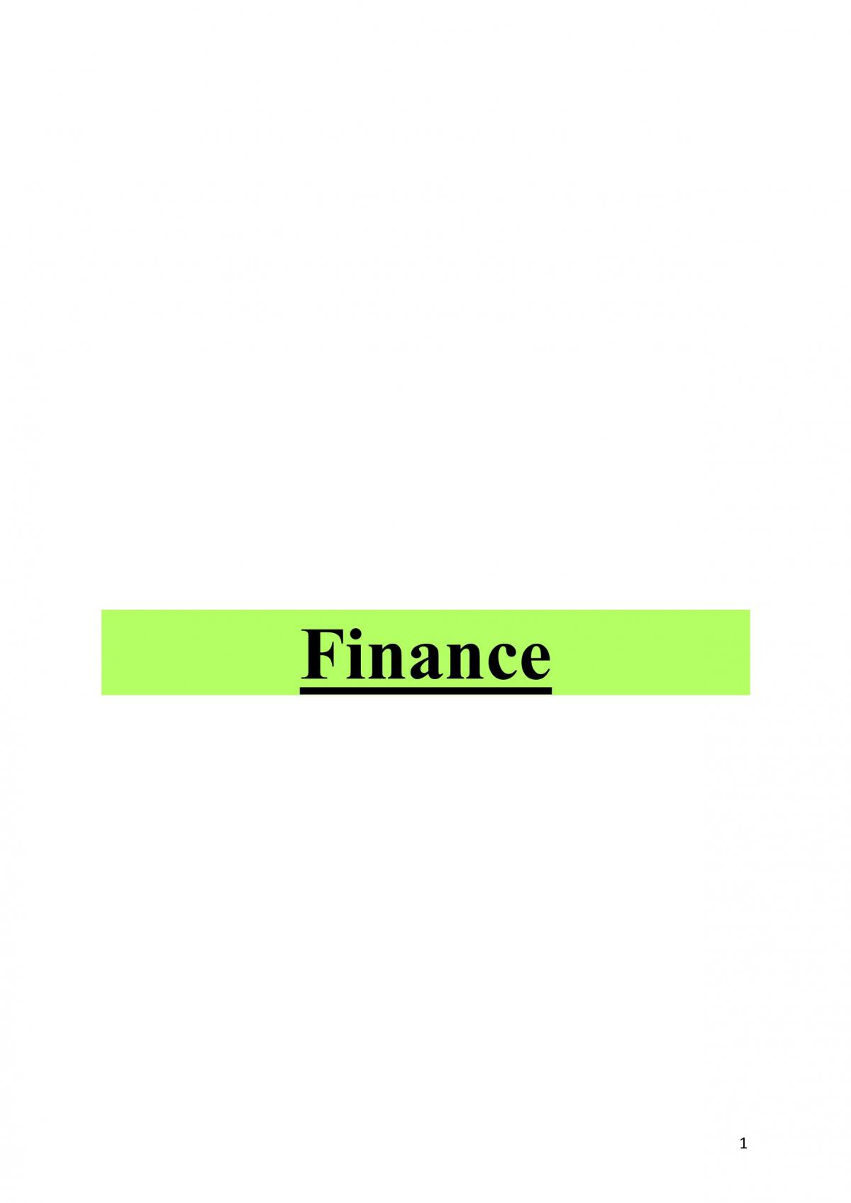 Finance HSC Notes - Page 1