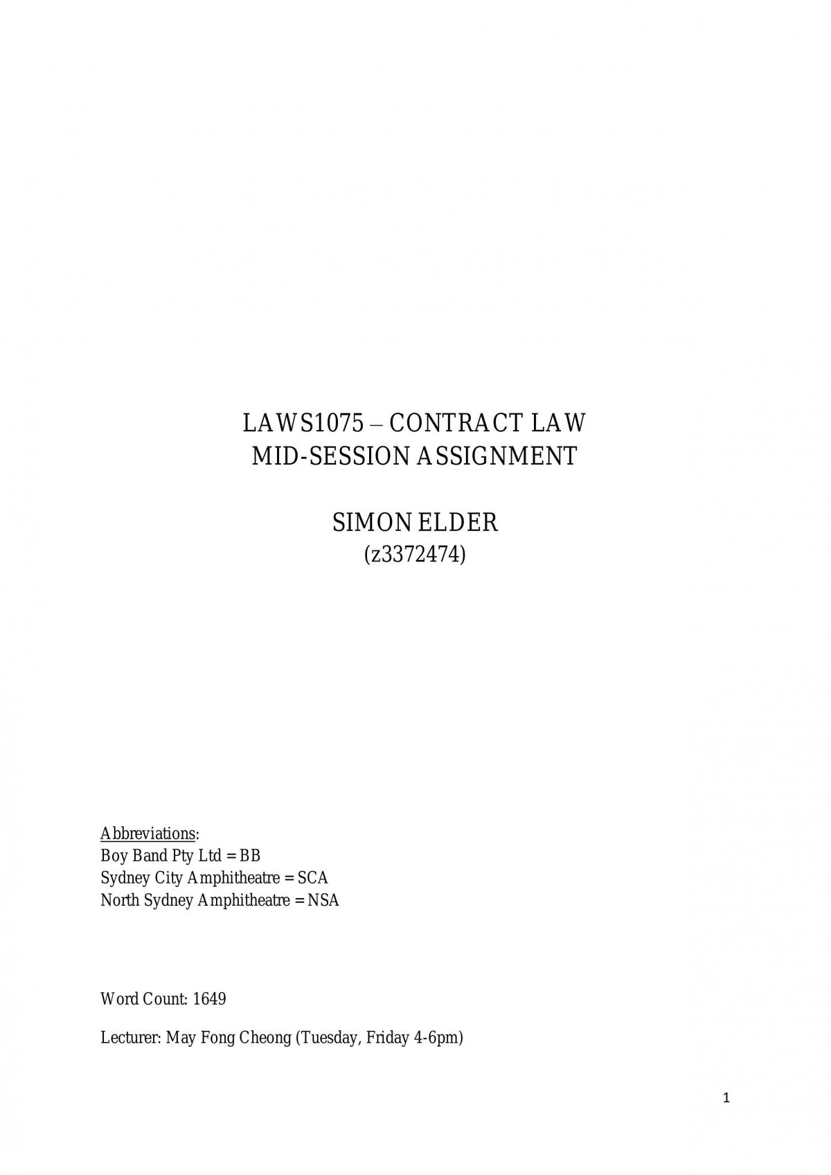 Mid-Session Assignment Answer - Problem Question - Page 1