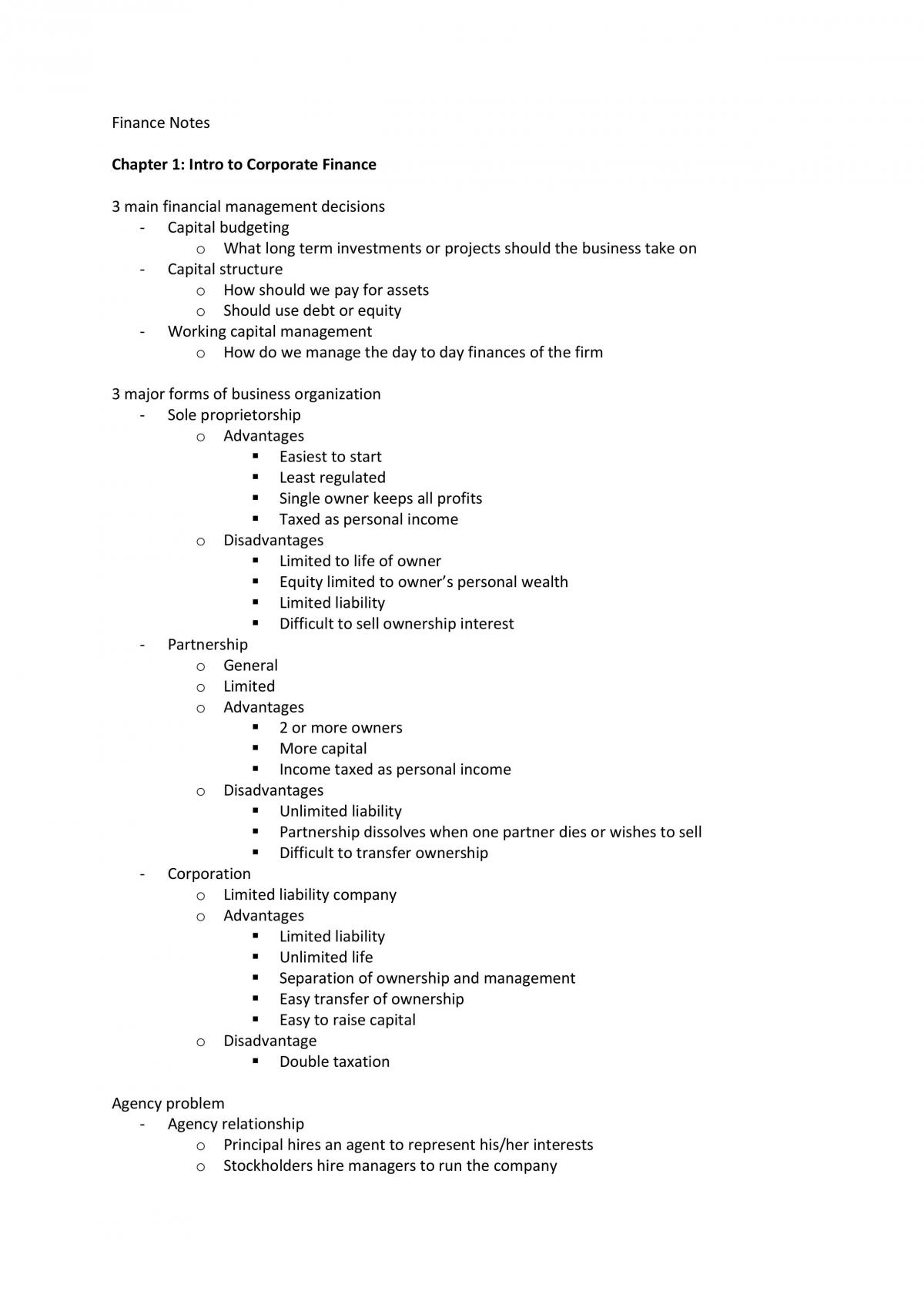 Finance Notes - Page 1