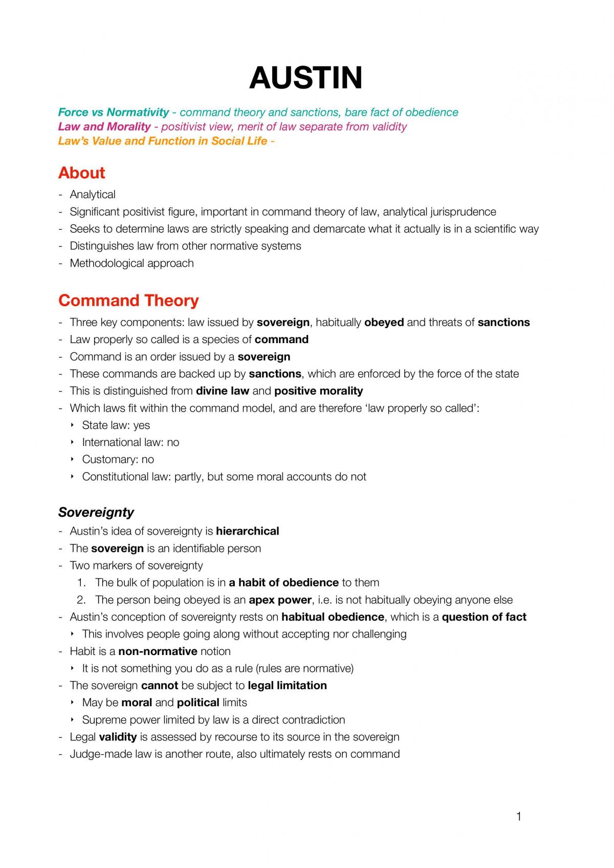 Jurisprudence Notes - Page 1