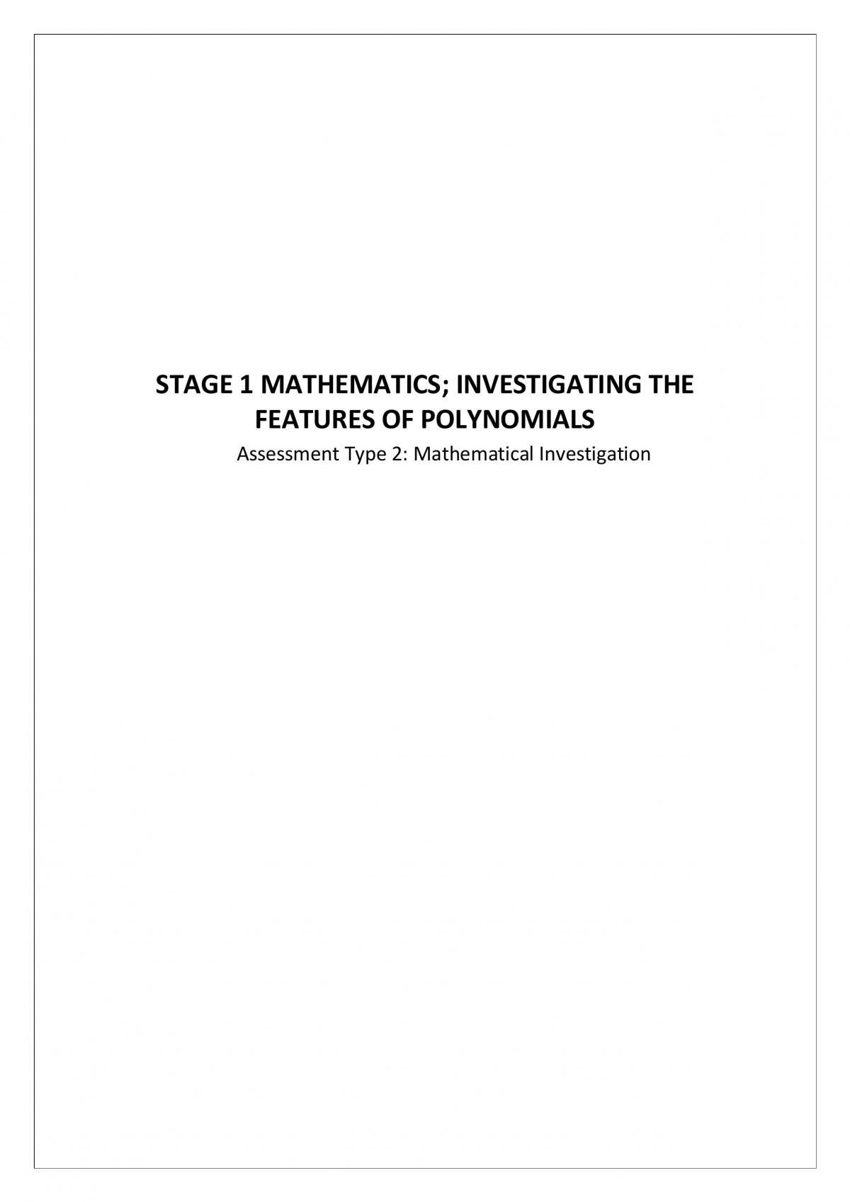 Maths Investigation - Page 1