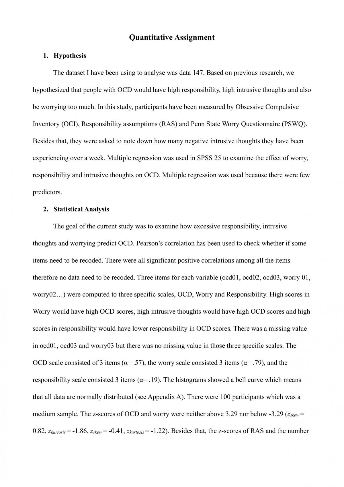 Quantitative Assignment - Page 1