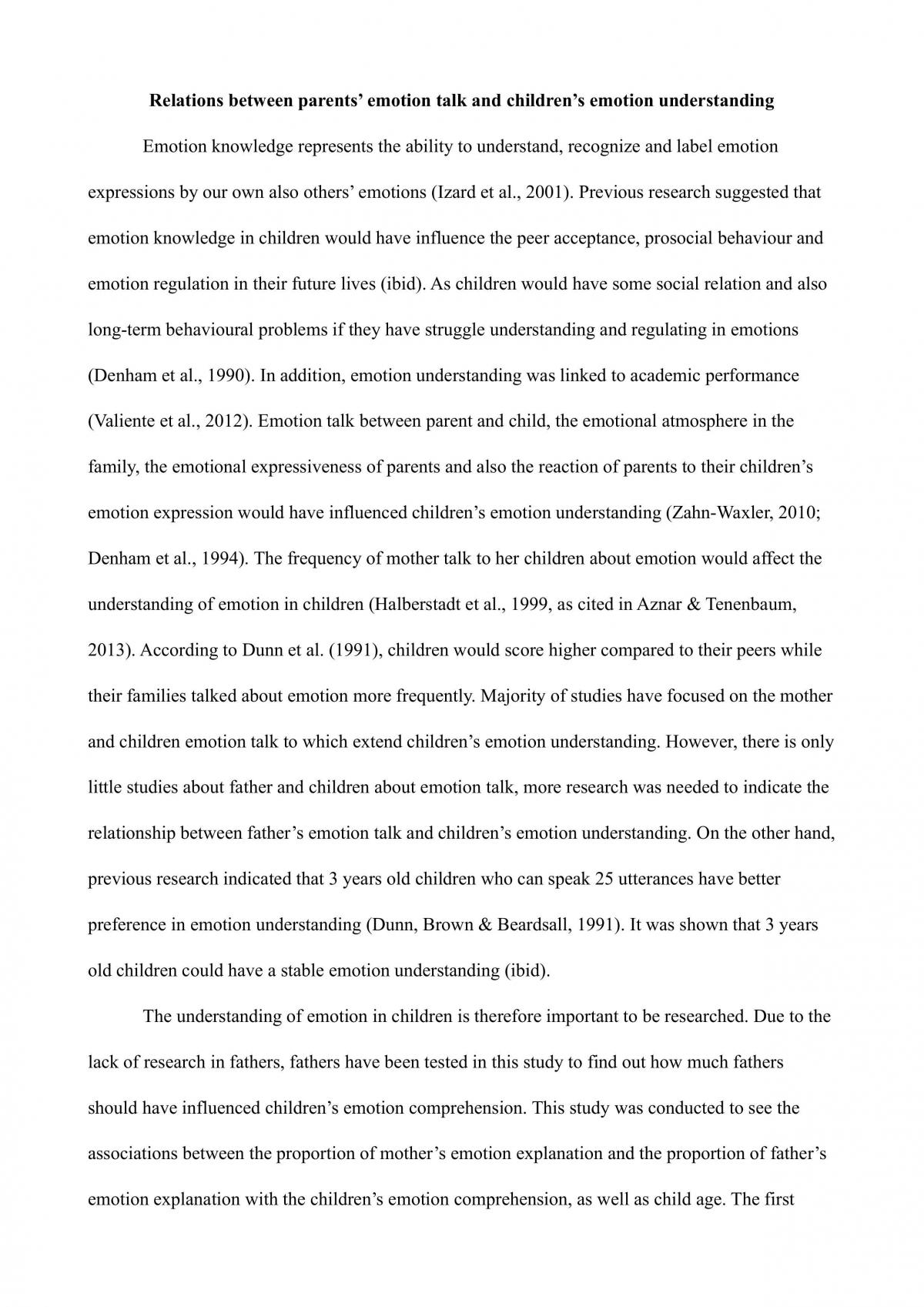 Relations between parents’ emotion talk and children’s emotion understanding - Page 1