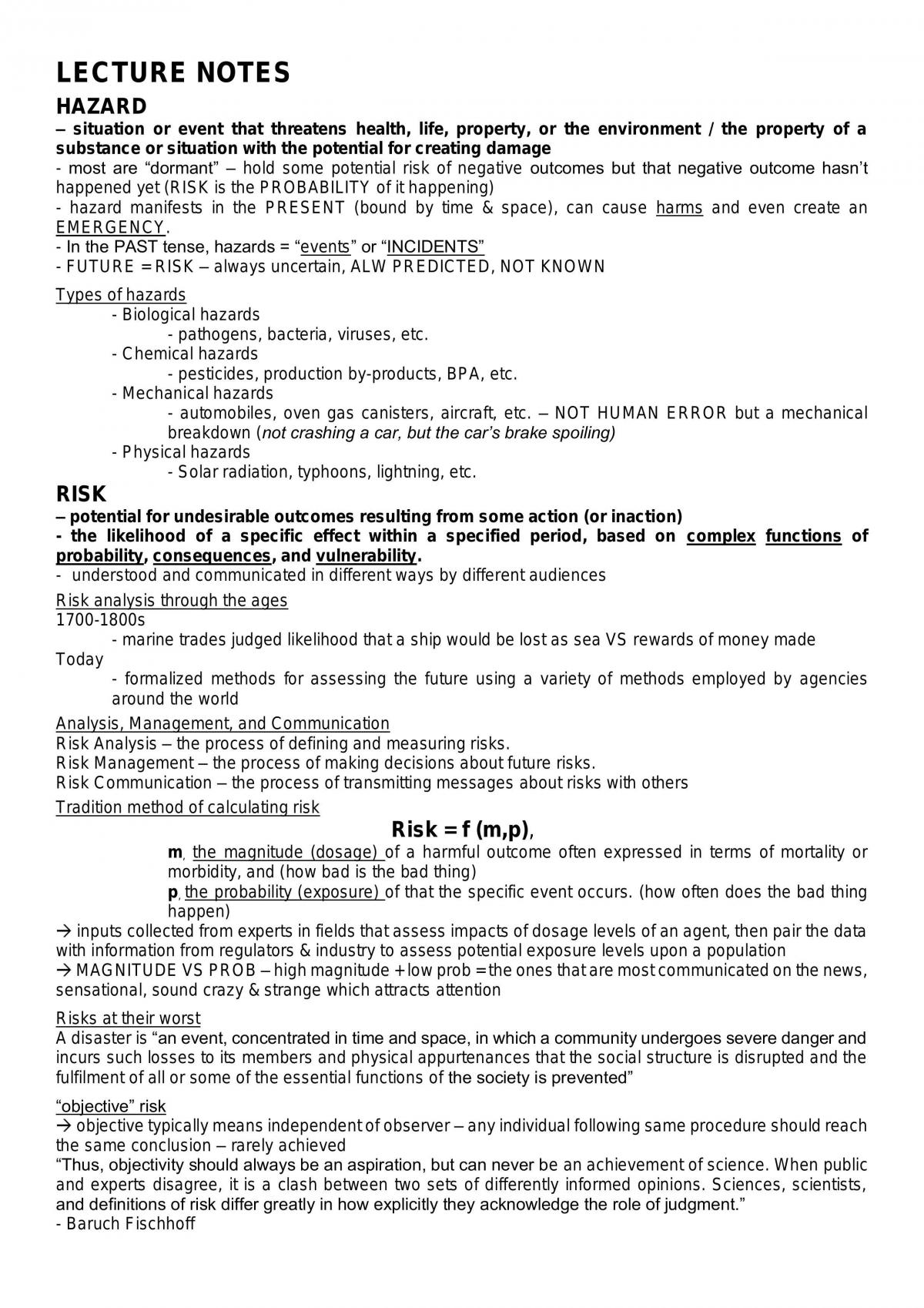 Risk Communication Notes - Page 1