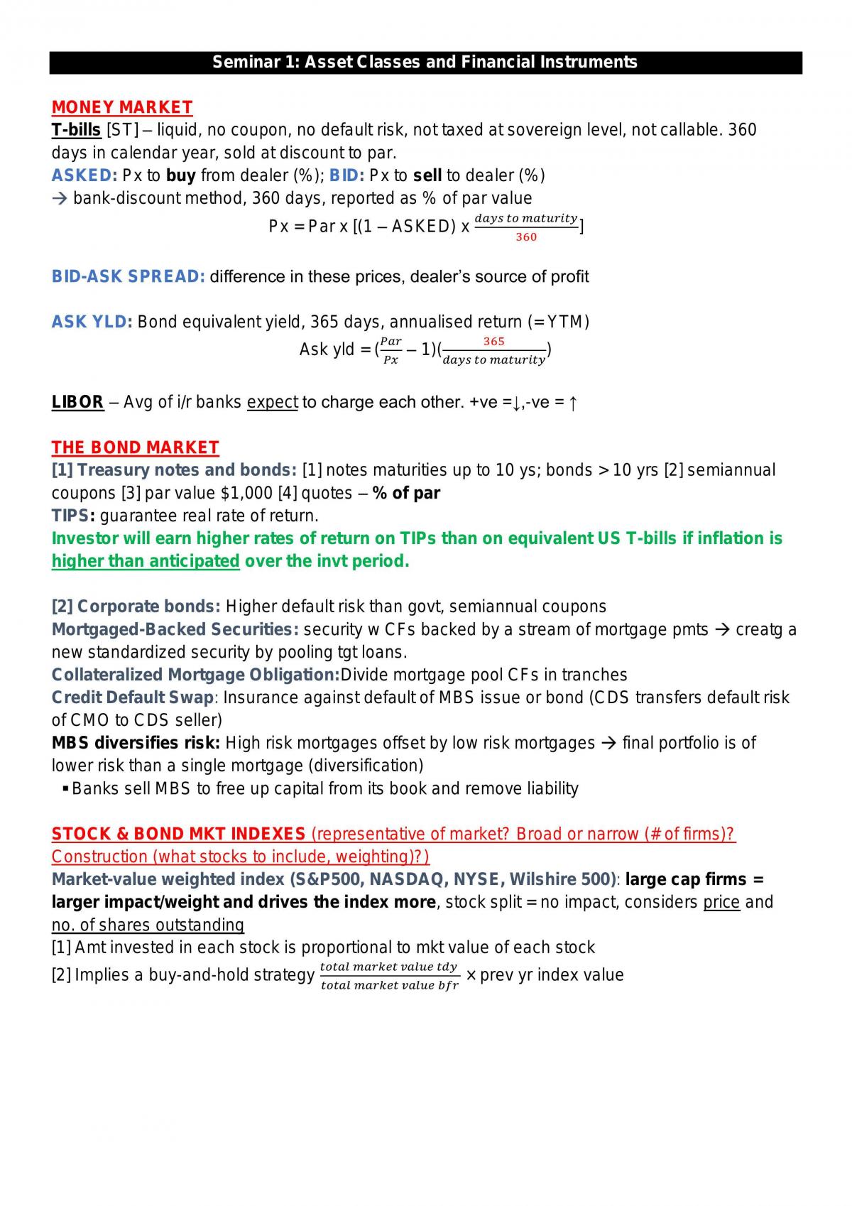 Investments Full Notes - Page 1
