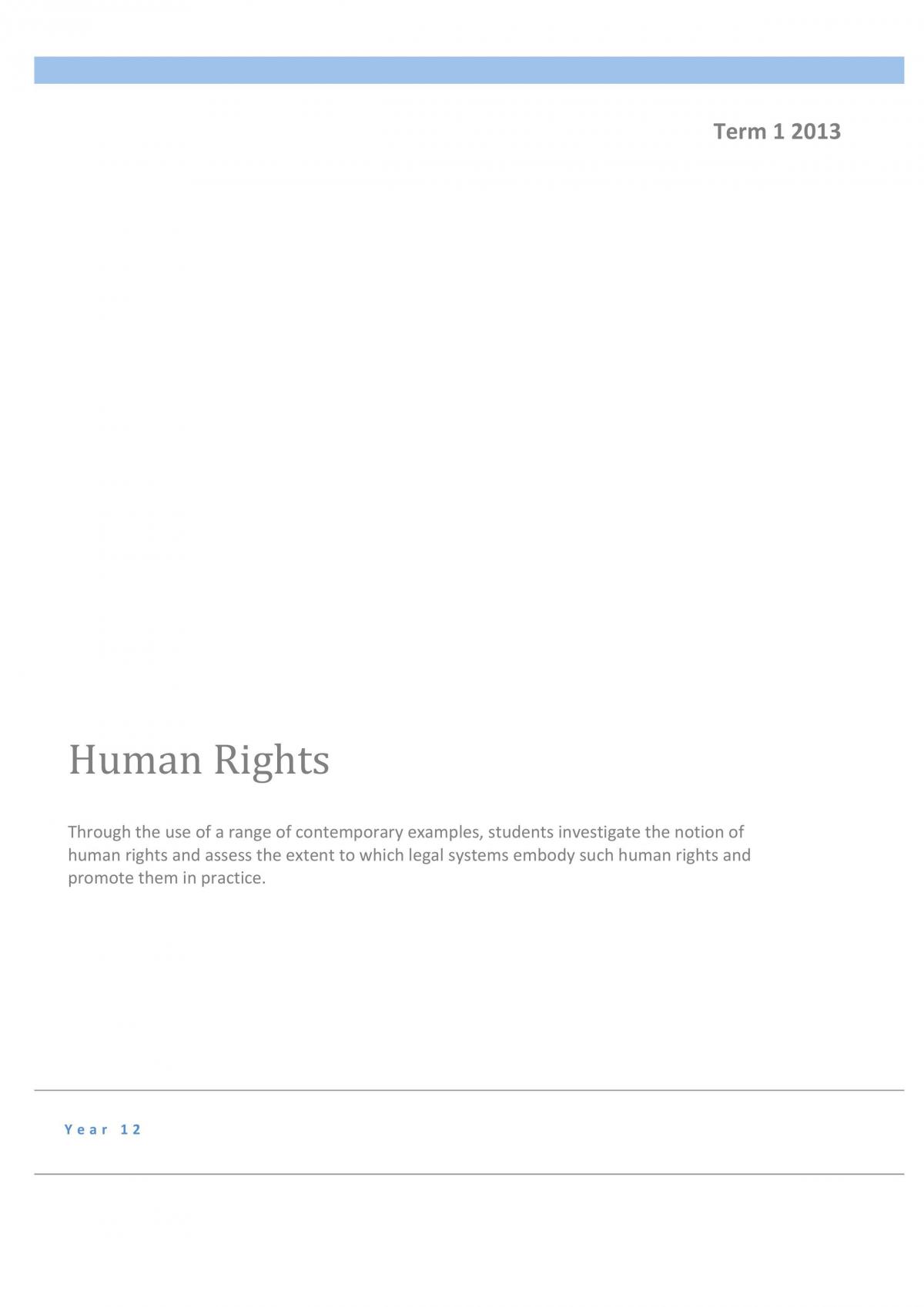 Human Rights Summary Notes - Page 1