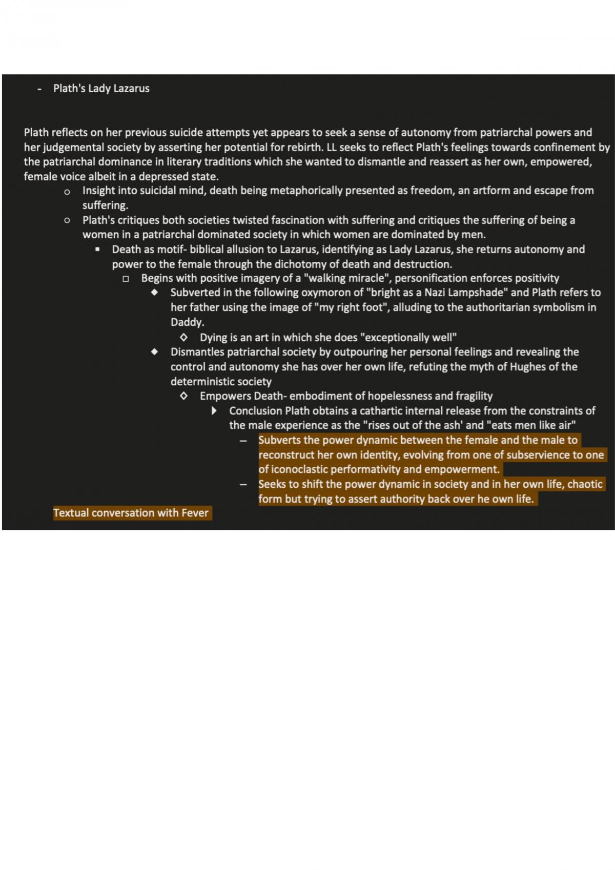 Plath and Hughes study notes  - Page 4