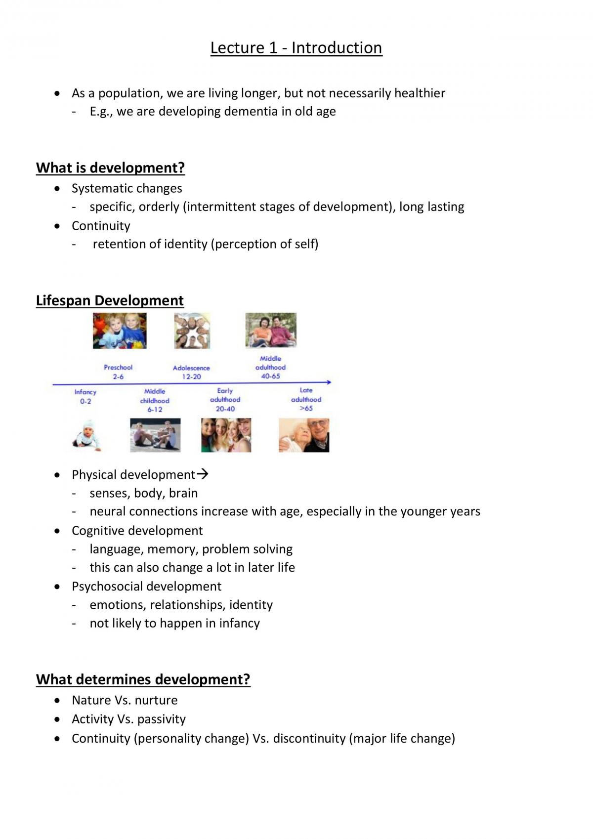 Lifespan & Ageing Notes - Page 1