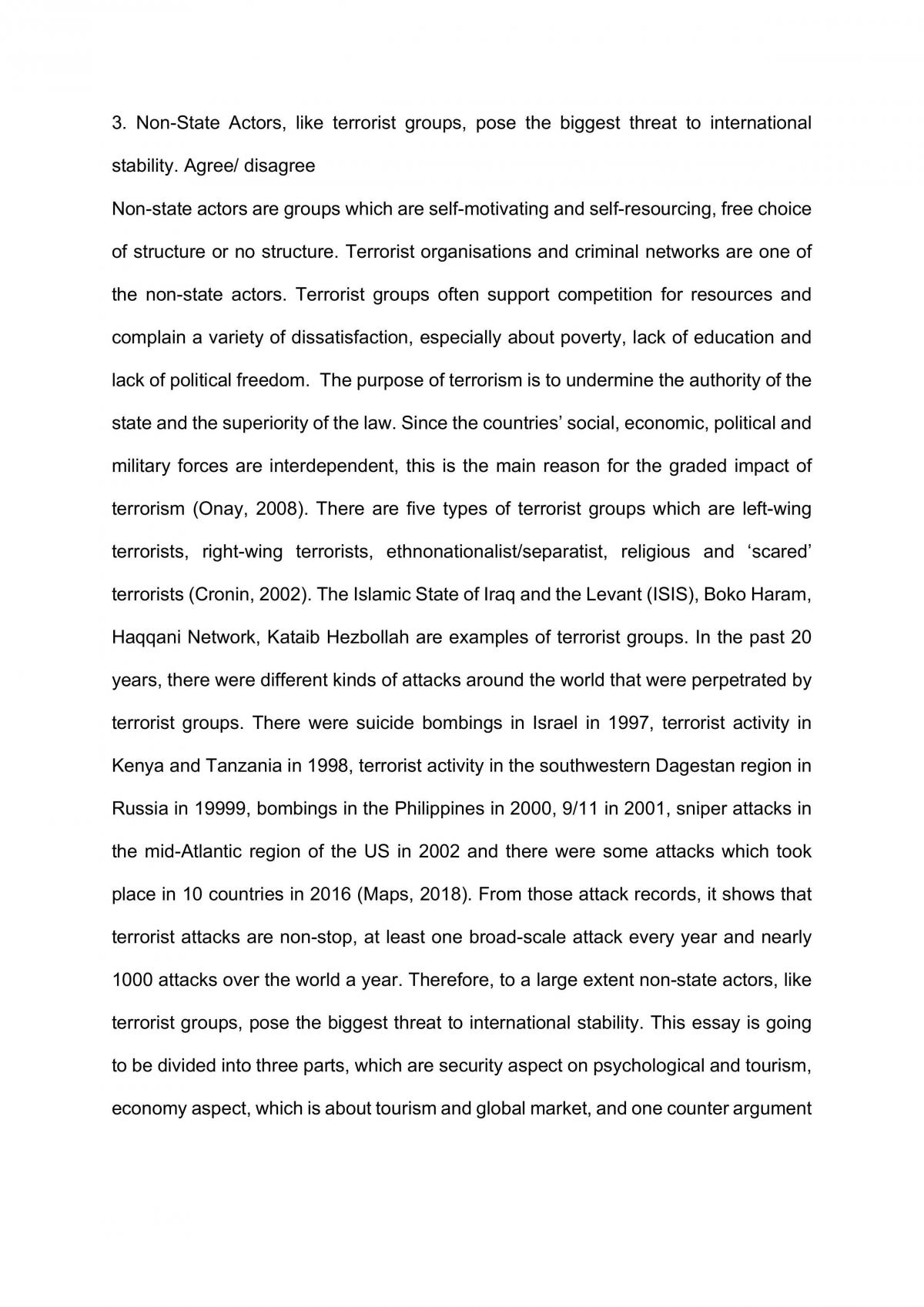 Non State Actors Like Terrorist Groups Pose The Biggest Threat To