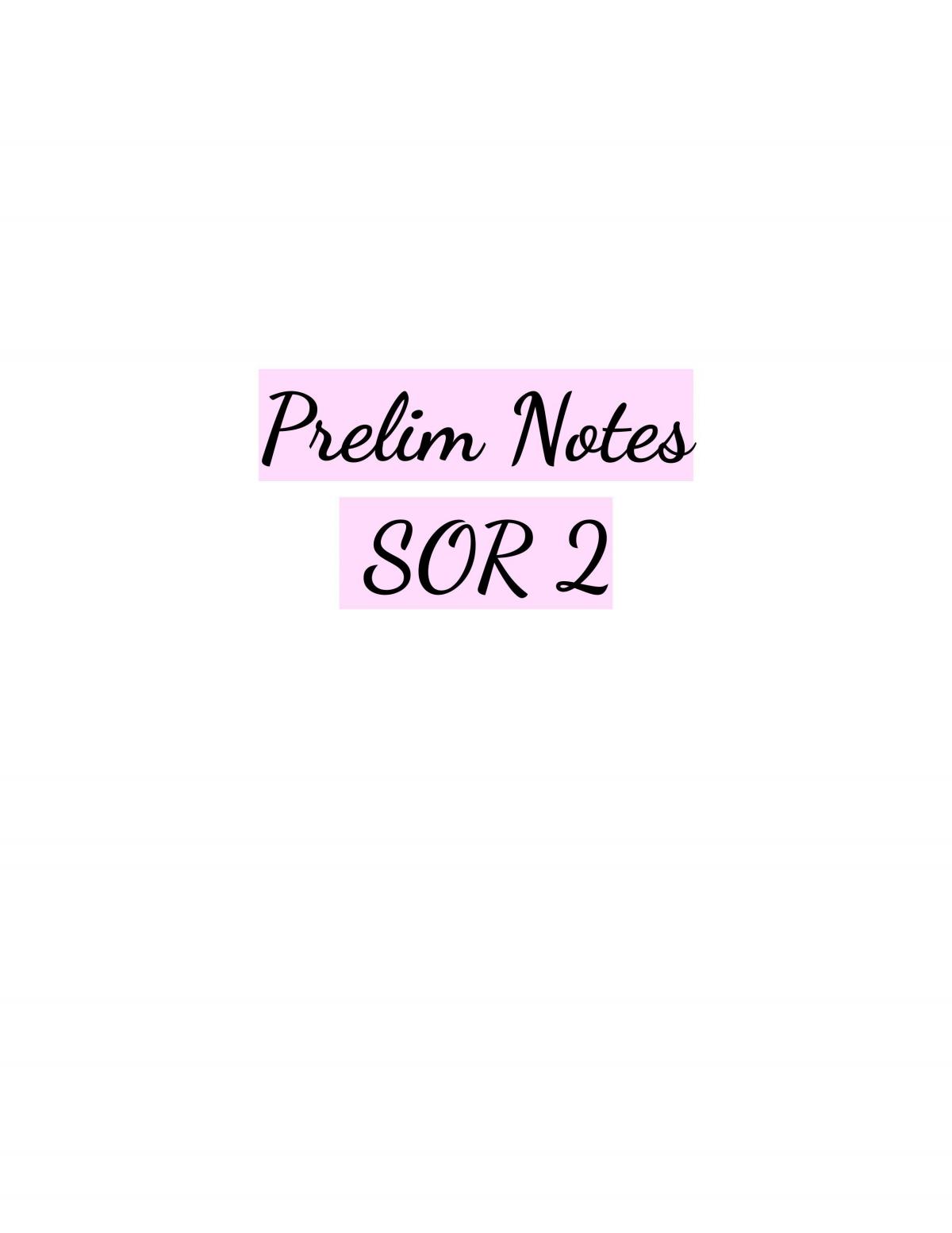 Preliminary SOR II Notes  - Page 1