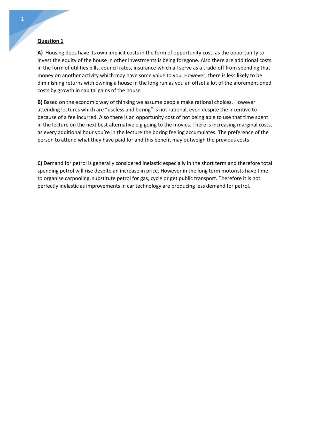 Microeconomics Assignment - Page 1