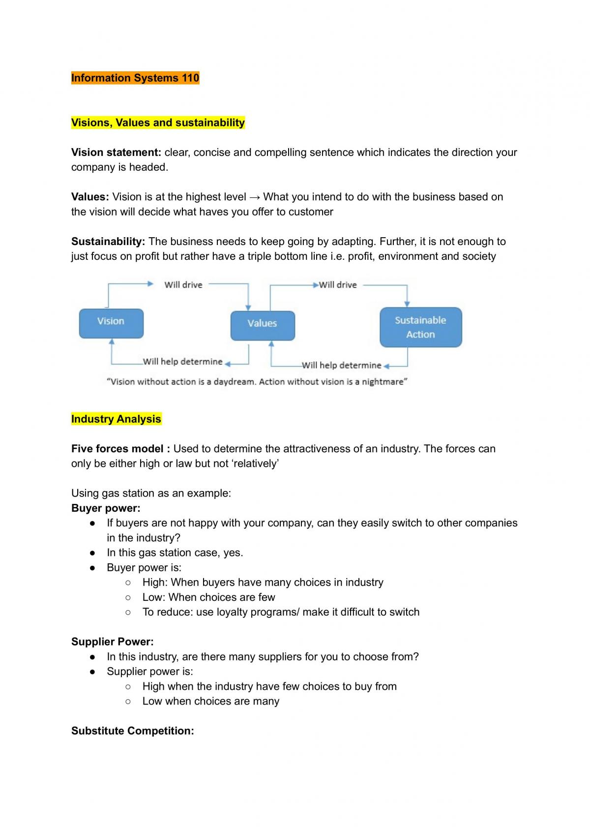 INFOSYS110 Notes - Page 1