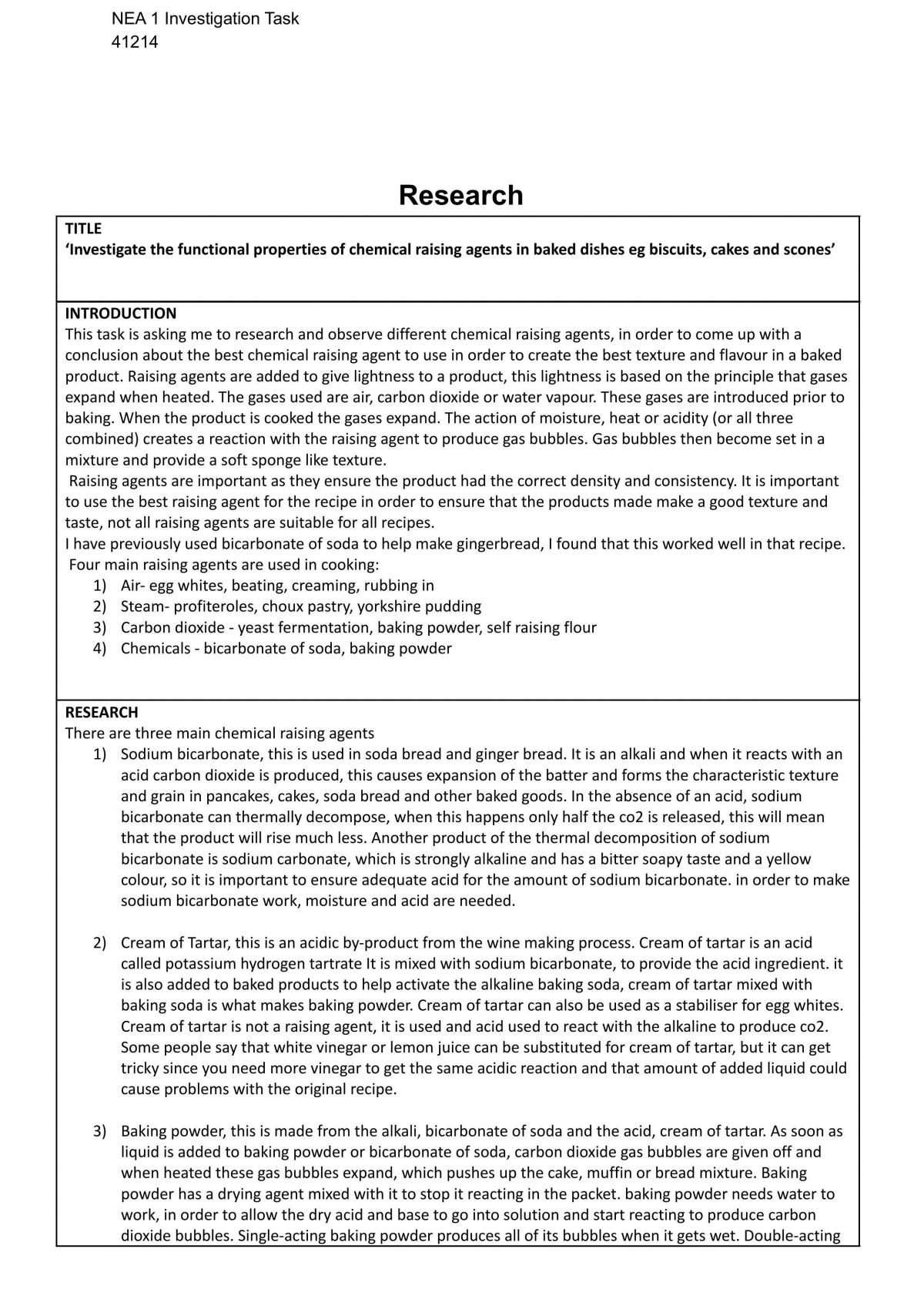 gcse food and nutrition coursework examples aqa