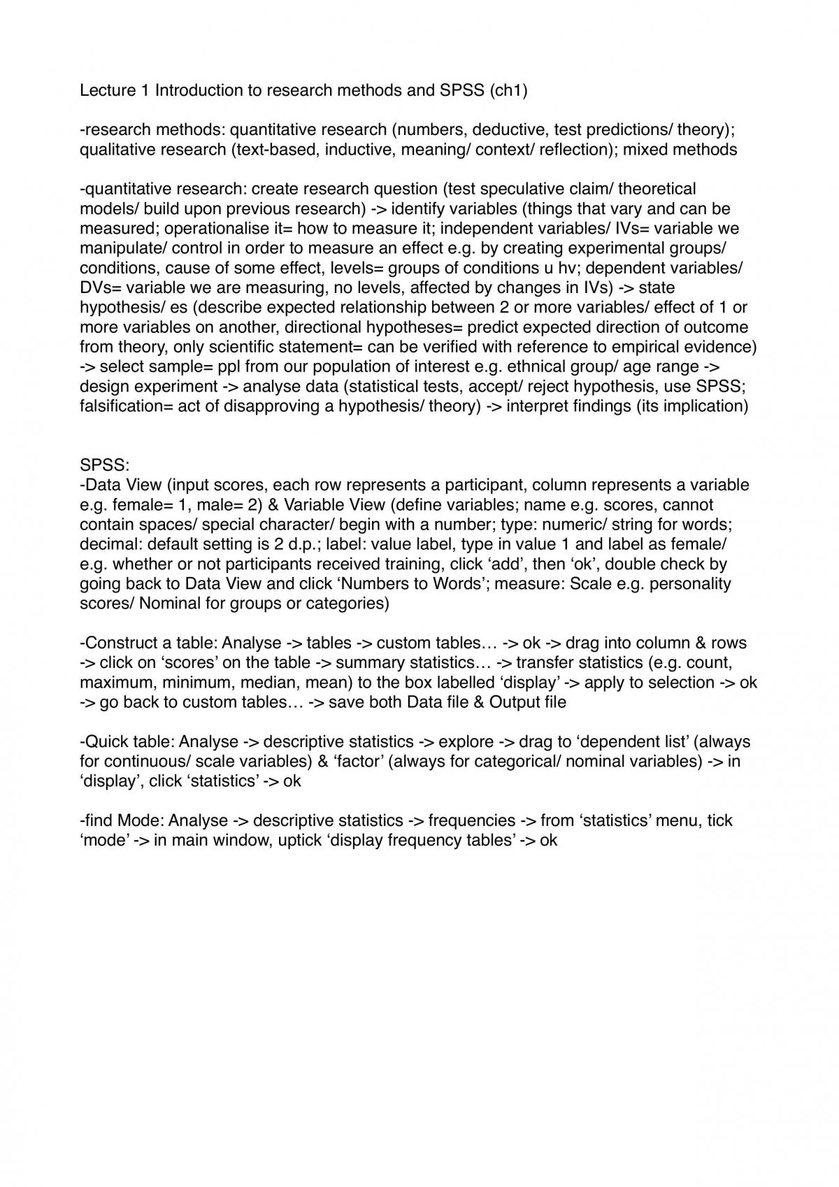 Introduction to Statistics and Data Analysis Notes - Page 1