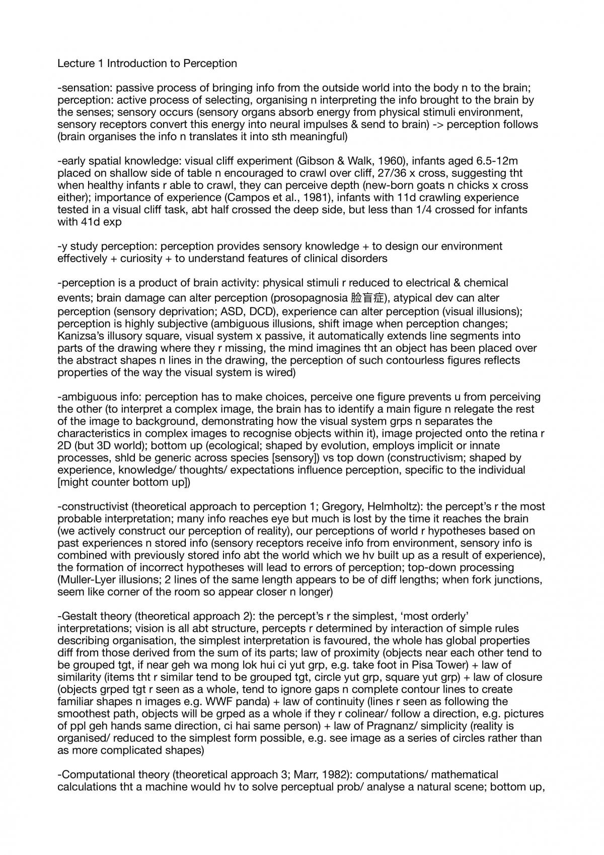 Cognitive Psychology Notes - Page 1