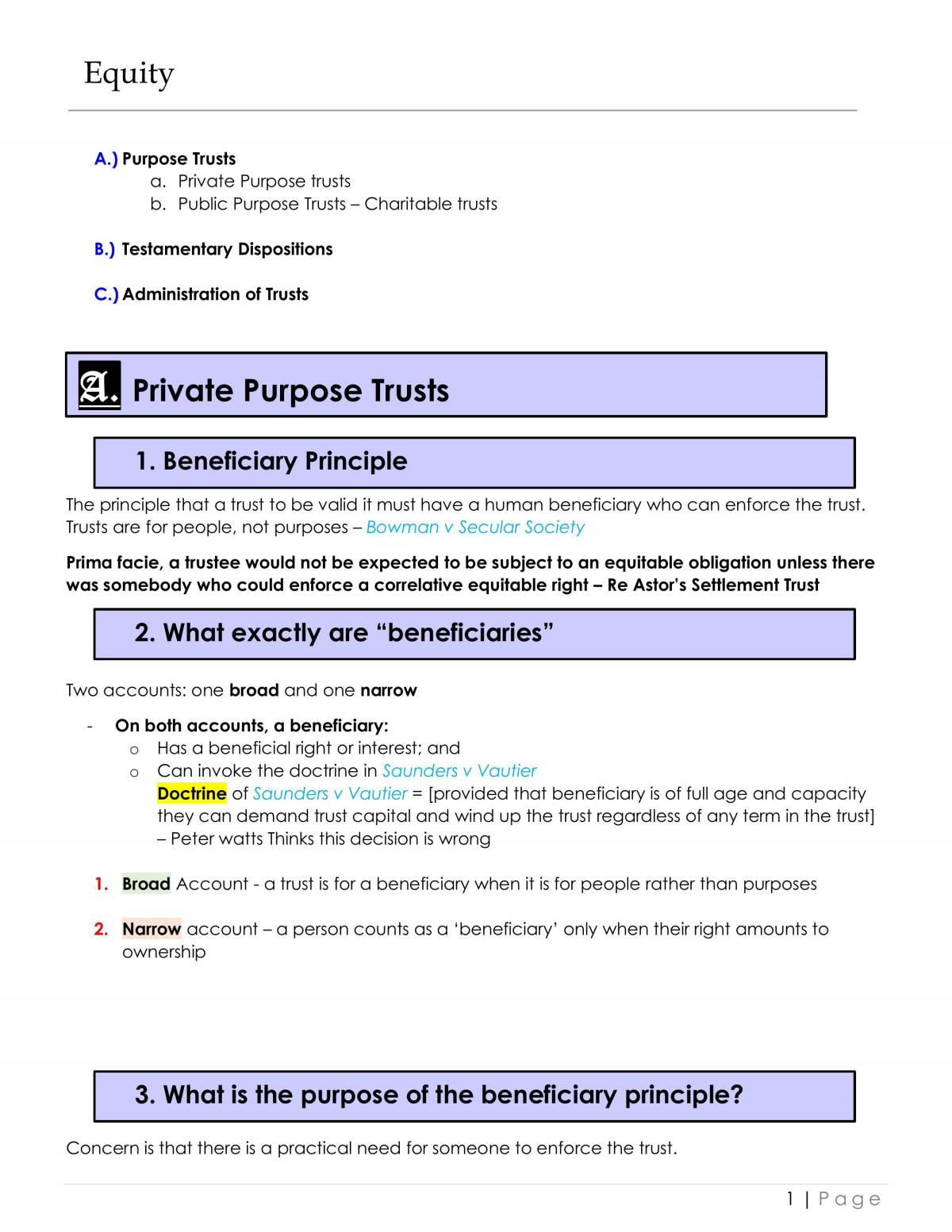 Equity full notes - Page 1