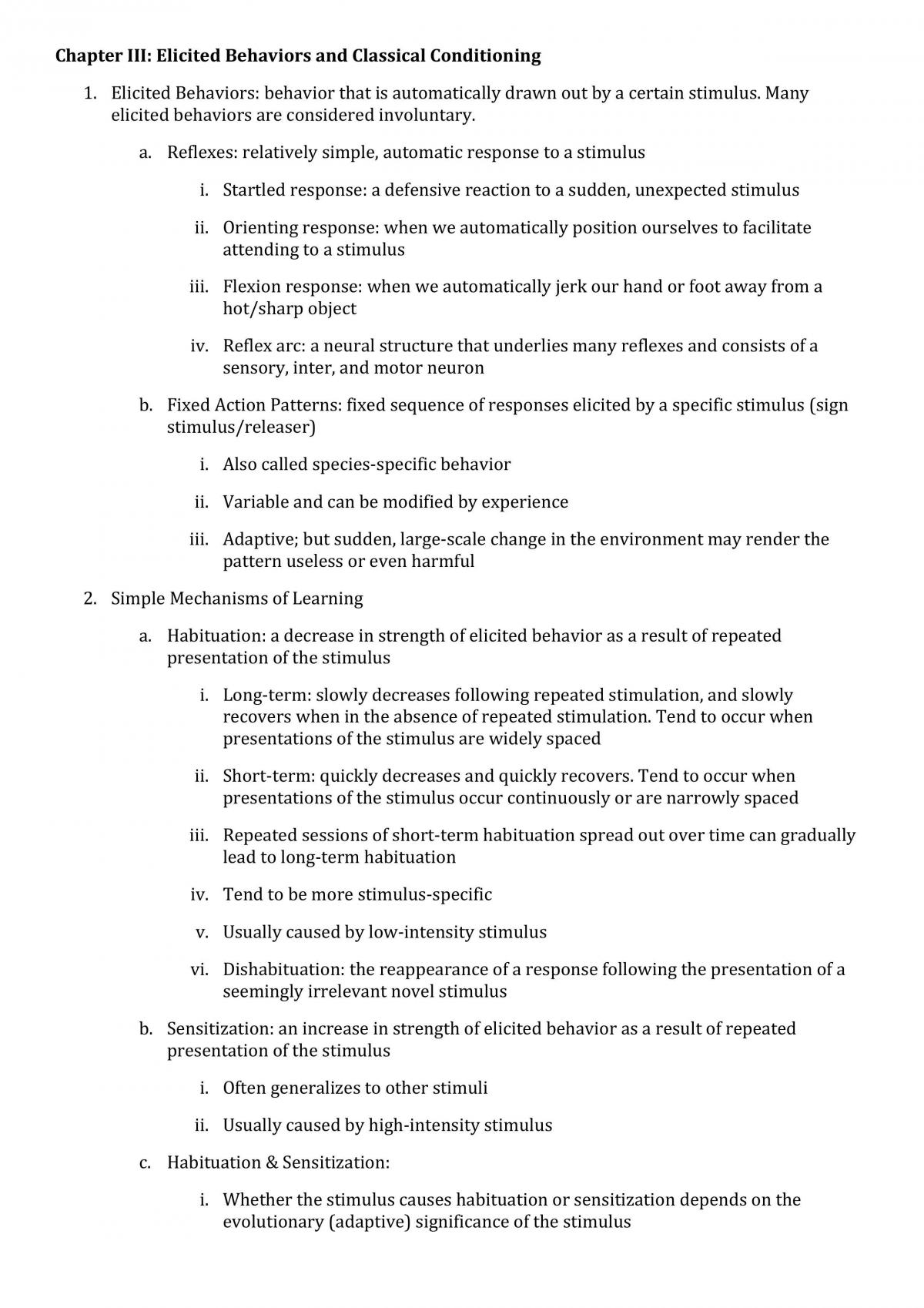 Conditioning Summary - Page 1