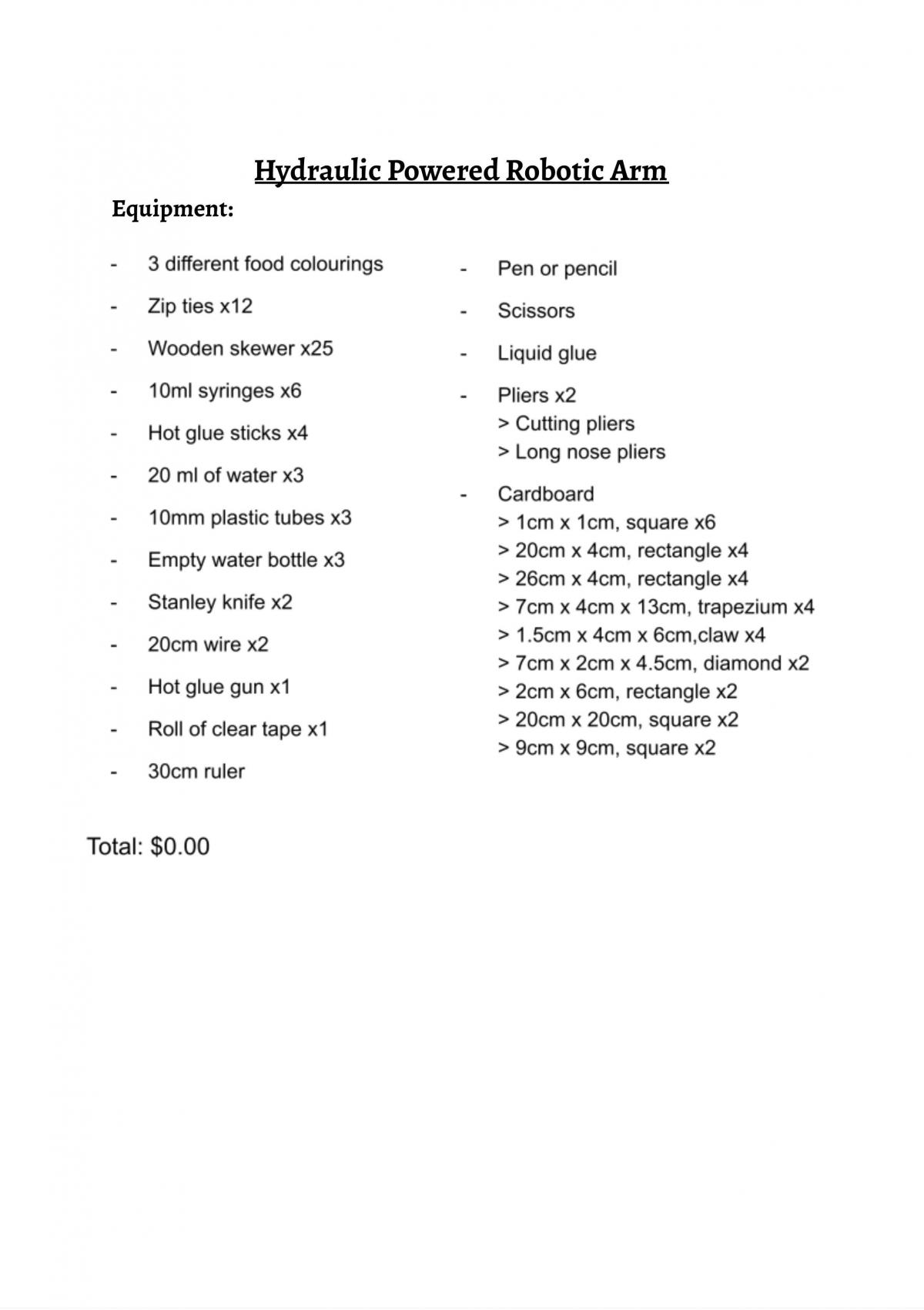 Hydroaulic powered robotic arm - Page 1
