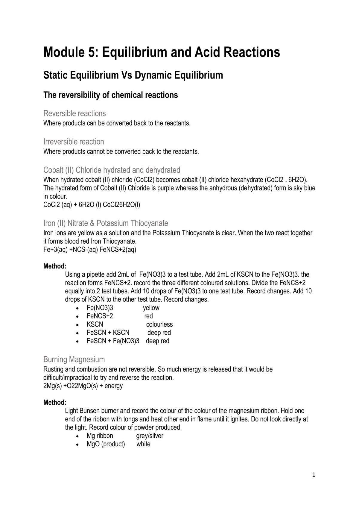 HSC Chemistry Mod 5 Notes - Page 1