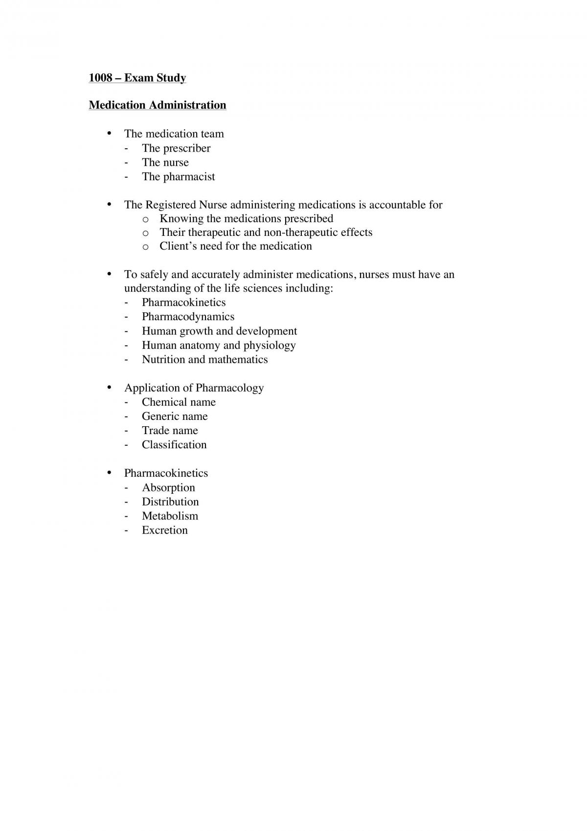 Acute Care Nursing Practice Exam Study Notes - Page 1
