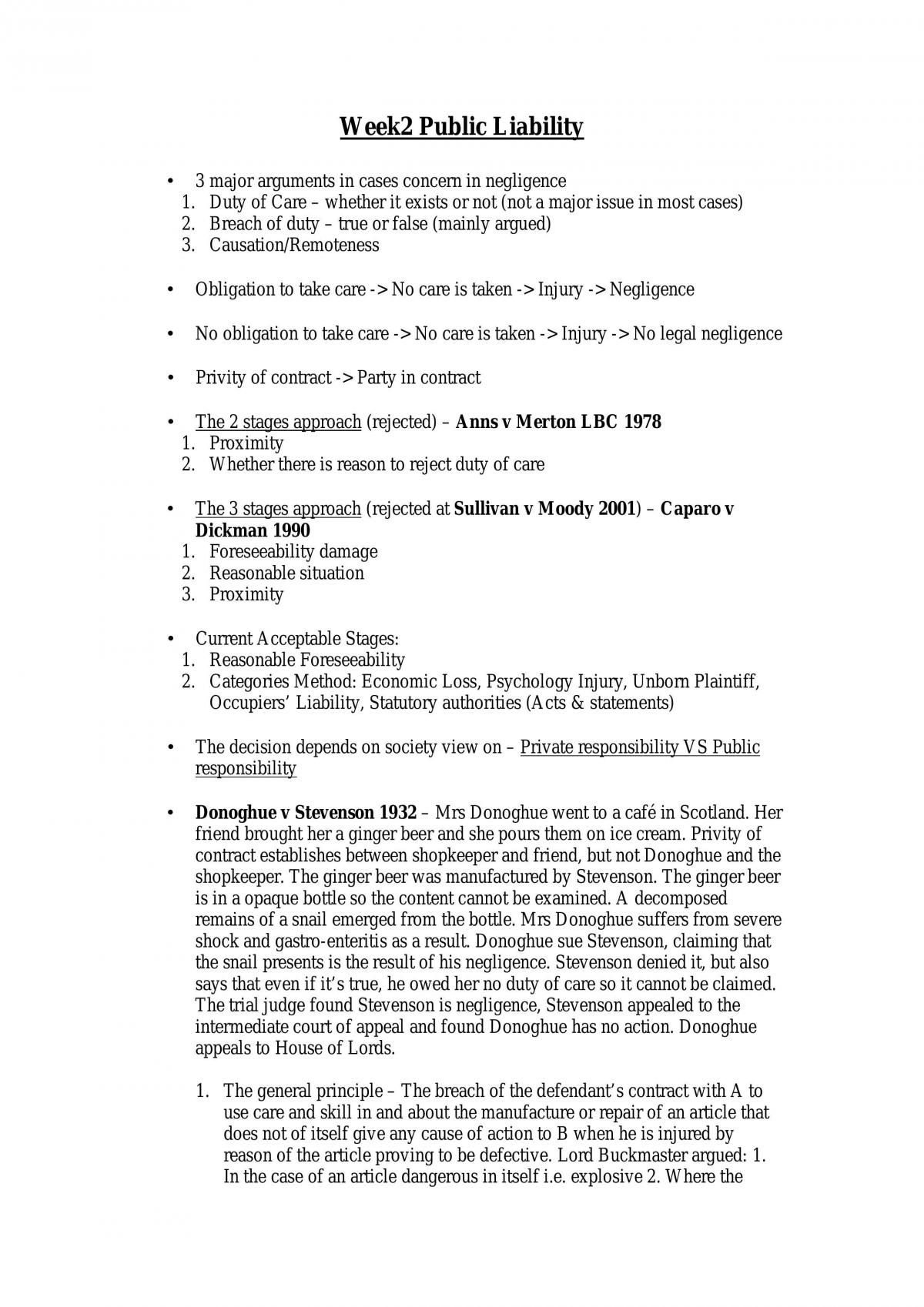 Torts Law Notes - Page 1