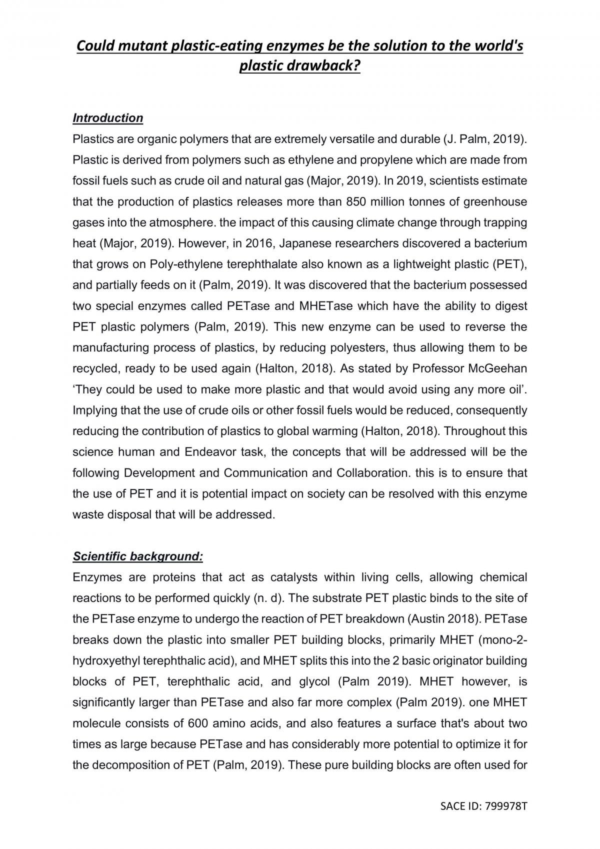 Mutant plastic-eating enzymes be the solution  - Page 1