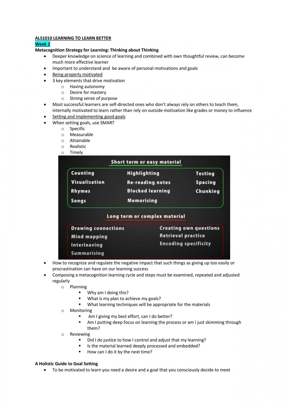 Learning To Learn Better Notes - Page 1